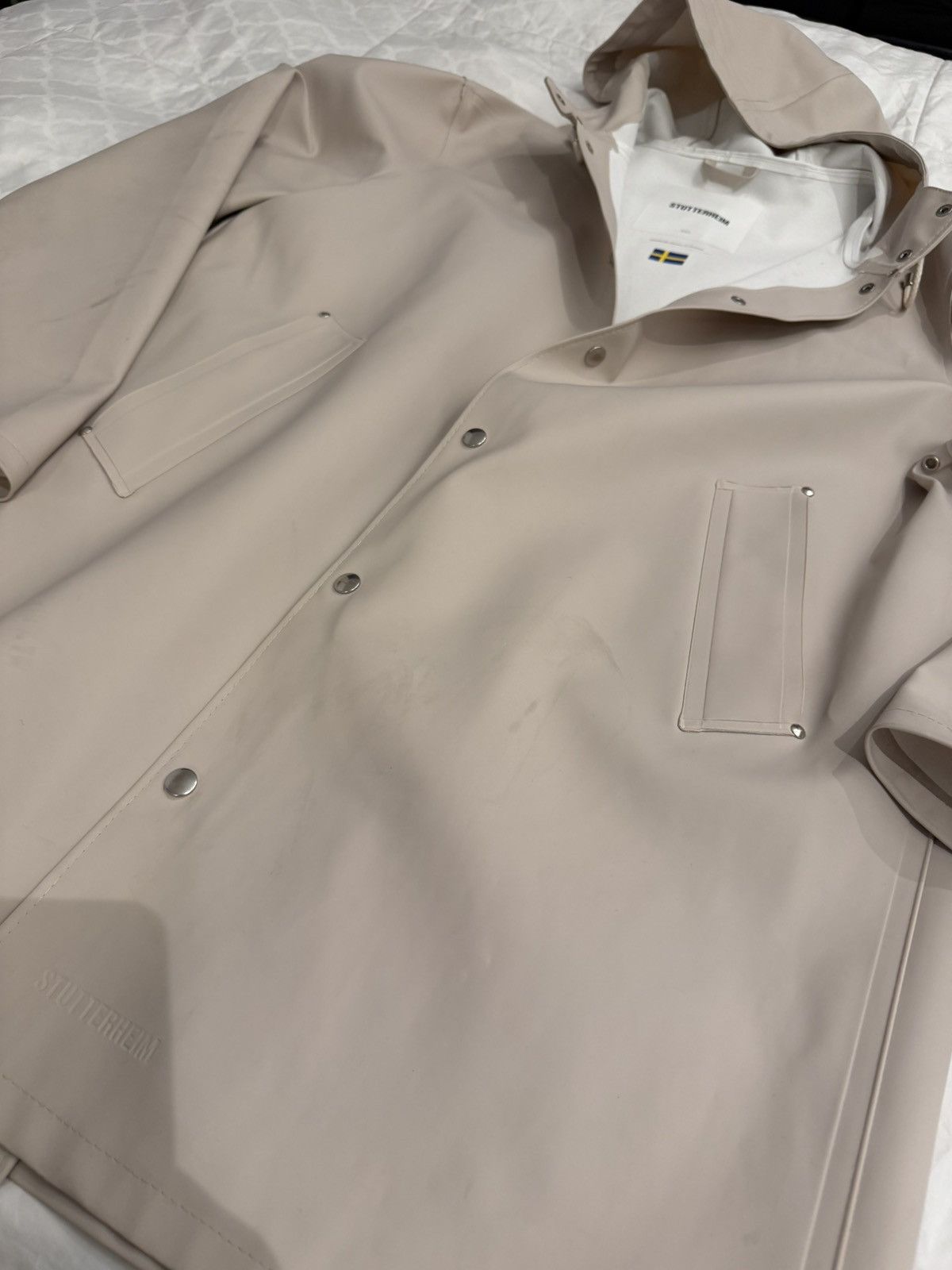 Stutterheim Stutterheim Beige Stockholm Coat sz: 56/XXL Size US XXL / EU 58 / 5 - 5 Thumbnail