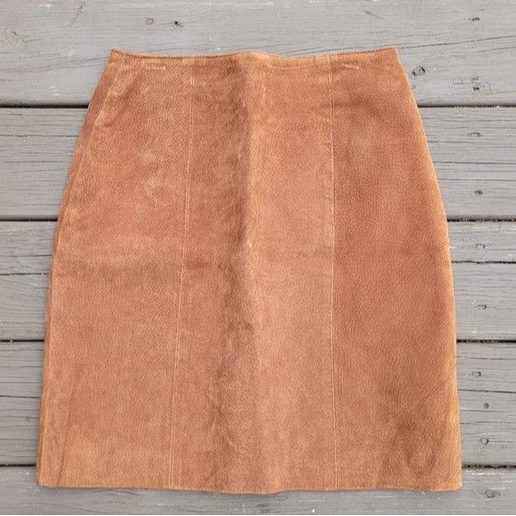 Vintage Vintage 90s y2k Bratz Brown Suede Leather High Waisted Midi Size 32" / US 10 / IT 46 - 4 Thumbnail