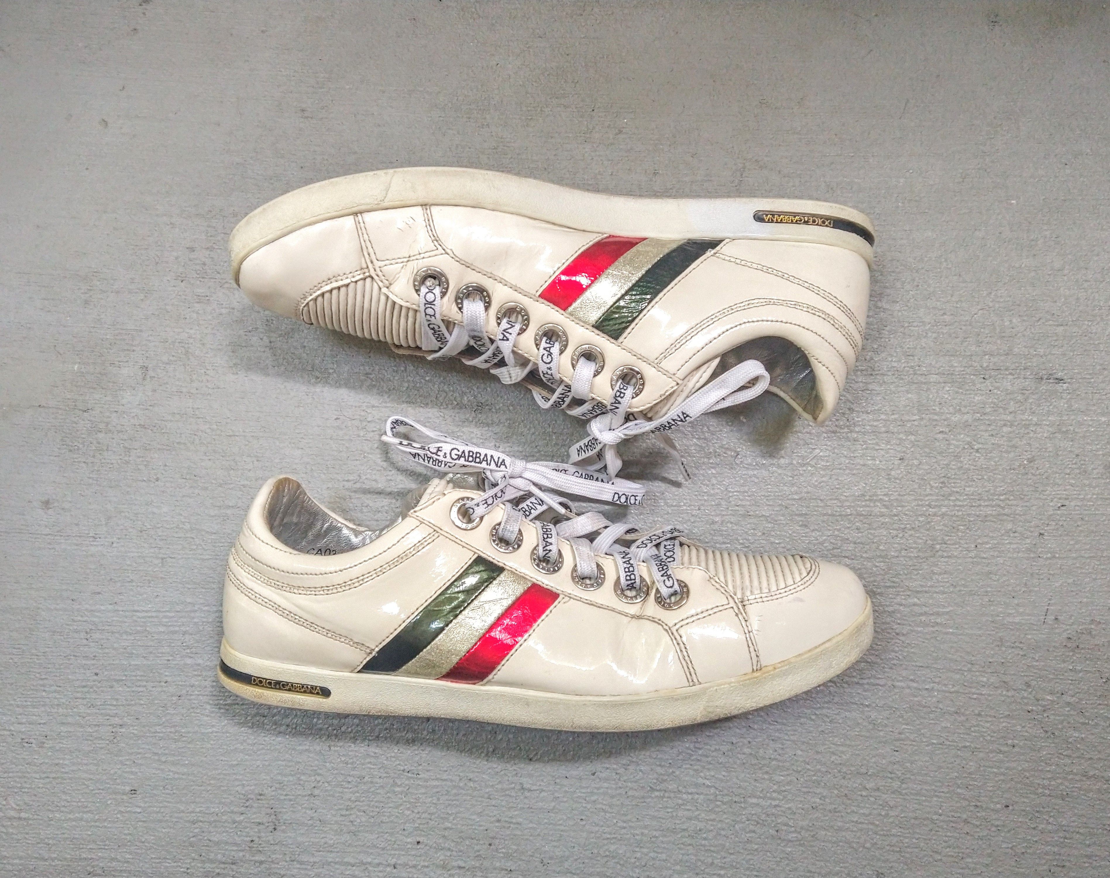Dolce & Gabbana × Vintage Dolce & Gabbana Sneakers Size 9.5 White Patent Leather Y2K Size US 9.5 / EU 42-43 - 1 Thumbnail