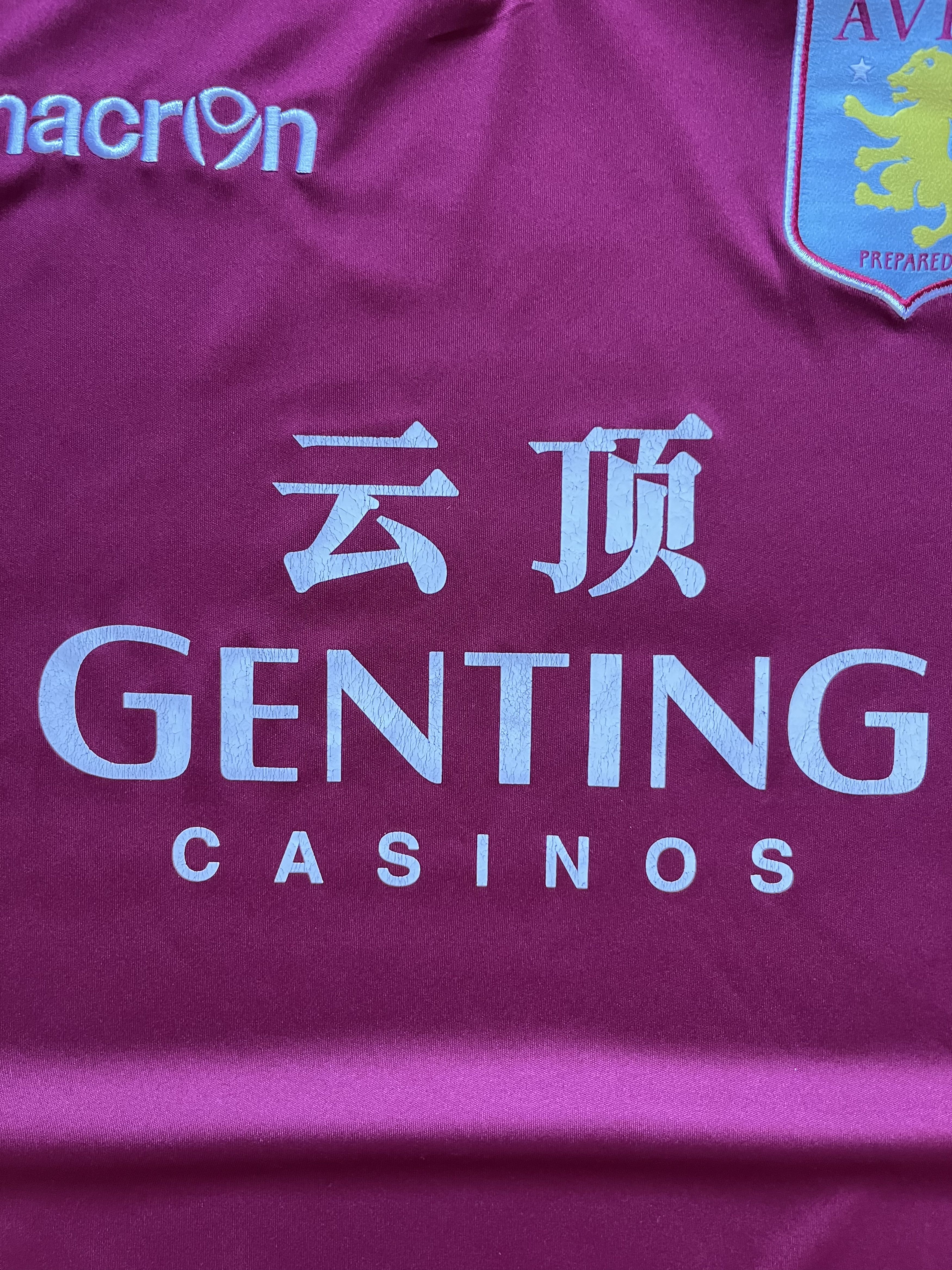 Macron Aston Villa Macron 2012 2013 Soccer Jersey Football Shirt Size US M / EU 48-50 / 2 - 9 Thumbnail