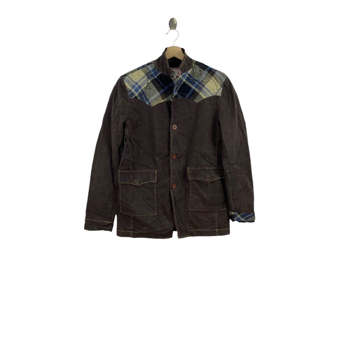 image of Vintage 291295=Homme Button Up Brown Coat, Men's (Size Large)