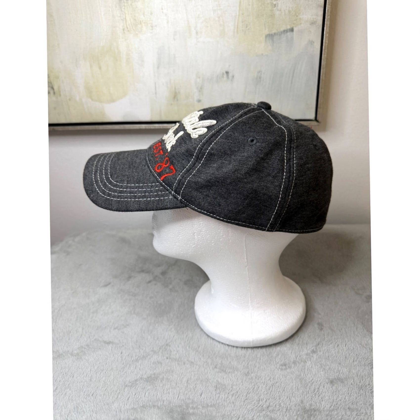 Aeropostale Aeropostale Hat Gray L/XL New York Est 87 Embroidered Tek Flex Cap Mens Size ONE SIZE - 2 Thumbnail