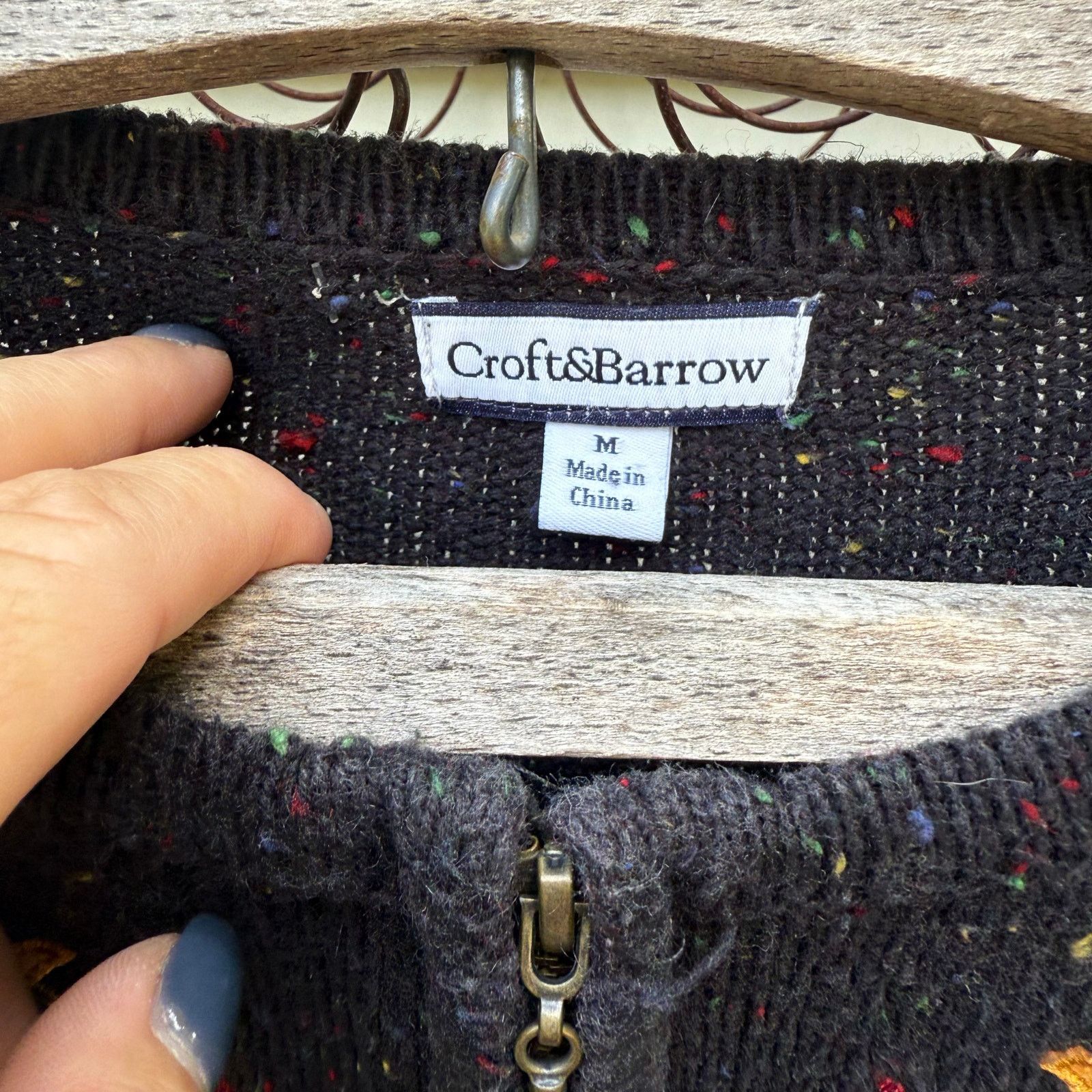 Vintage 90s Moody Fall Leaves Floral Cardigan Sweater MEDIUM Size M / US 6-8 / IT 42-44 - 3 Thumbnail