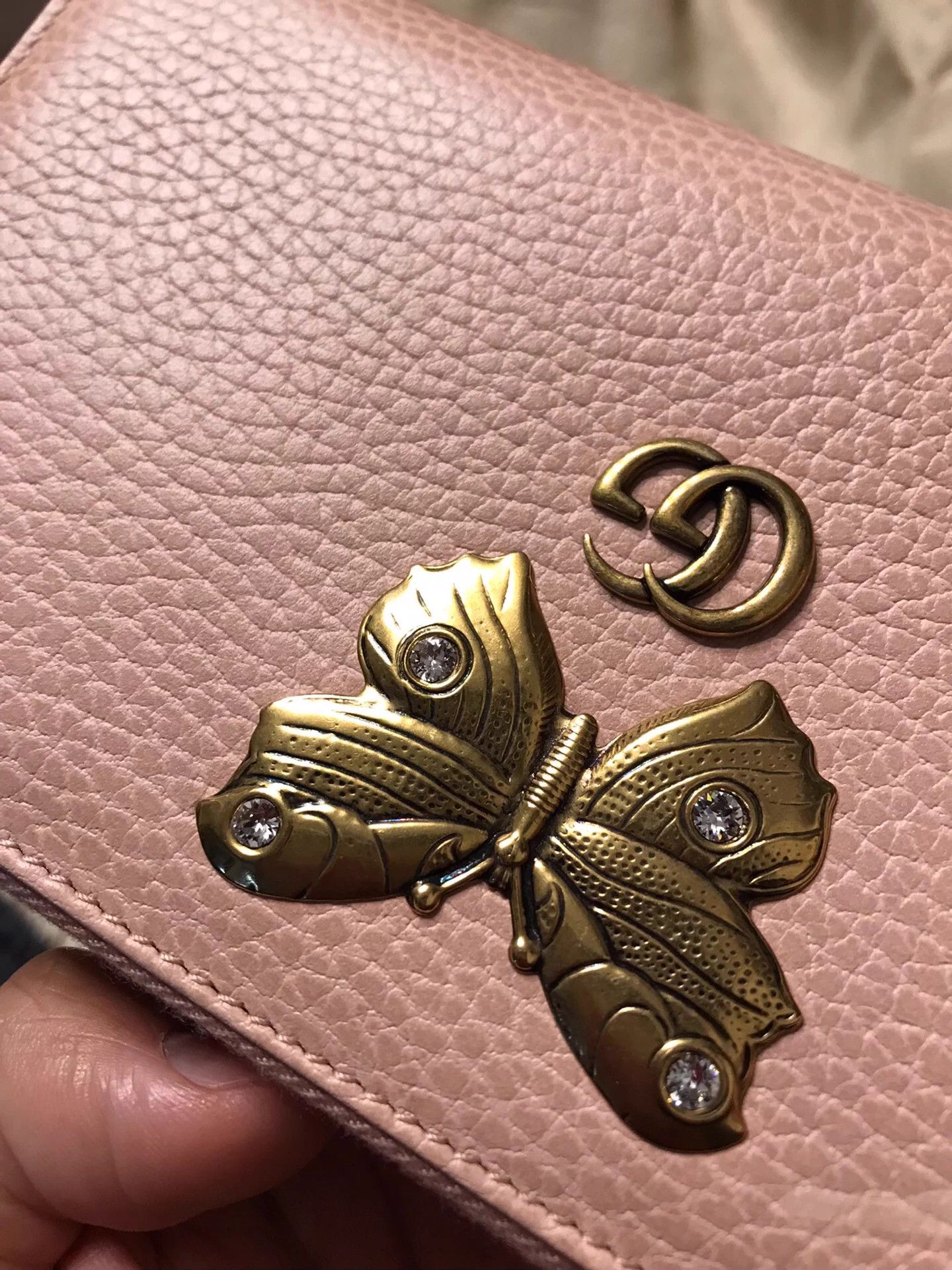 Gucci GUCCI New Long Wallet Cherry Blossom Pink Metal Butterfly GG Size ONE SIZE - 3 Thumbnail