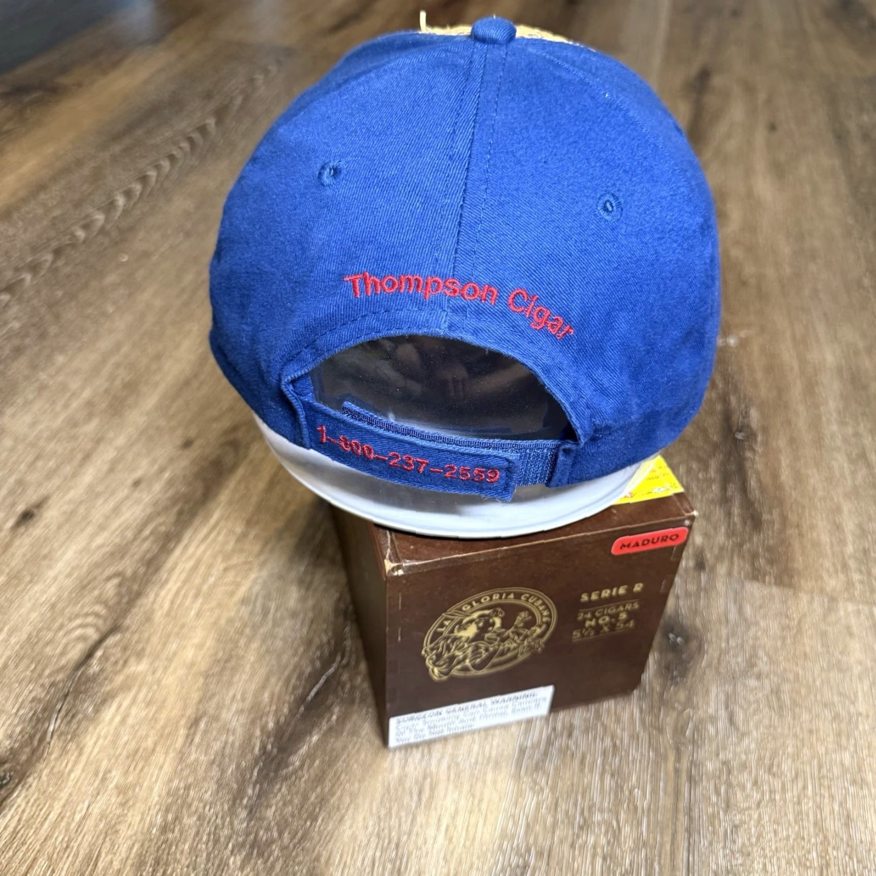 Vintage Thompson Cuban Cigars Hat Baseball Cap Blue One Size Men Adjustable Lightweight 90s Fish Baseball Cap Florida wicker woven pattern Size ONE SIZE - 5 Thumbnail