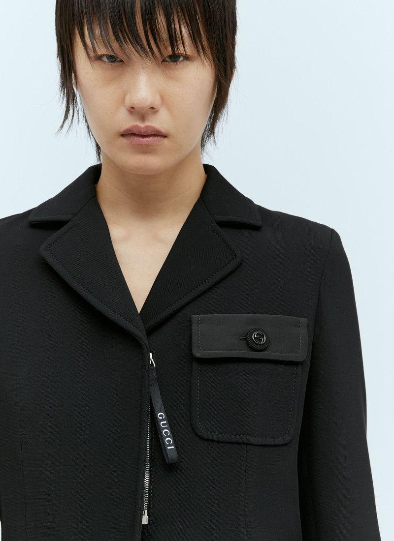 Gucci o1la5ras0526 Fine Wool Crêpe Jacket in Black Size XS / US 0-2 / IT 36-38 - 2 Thumbnail
