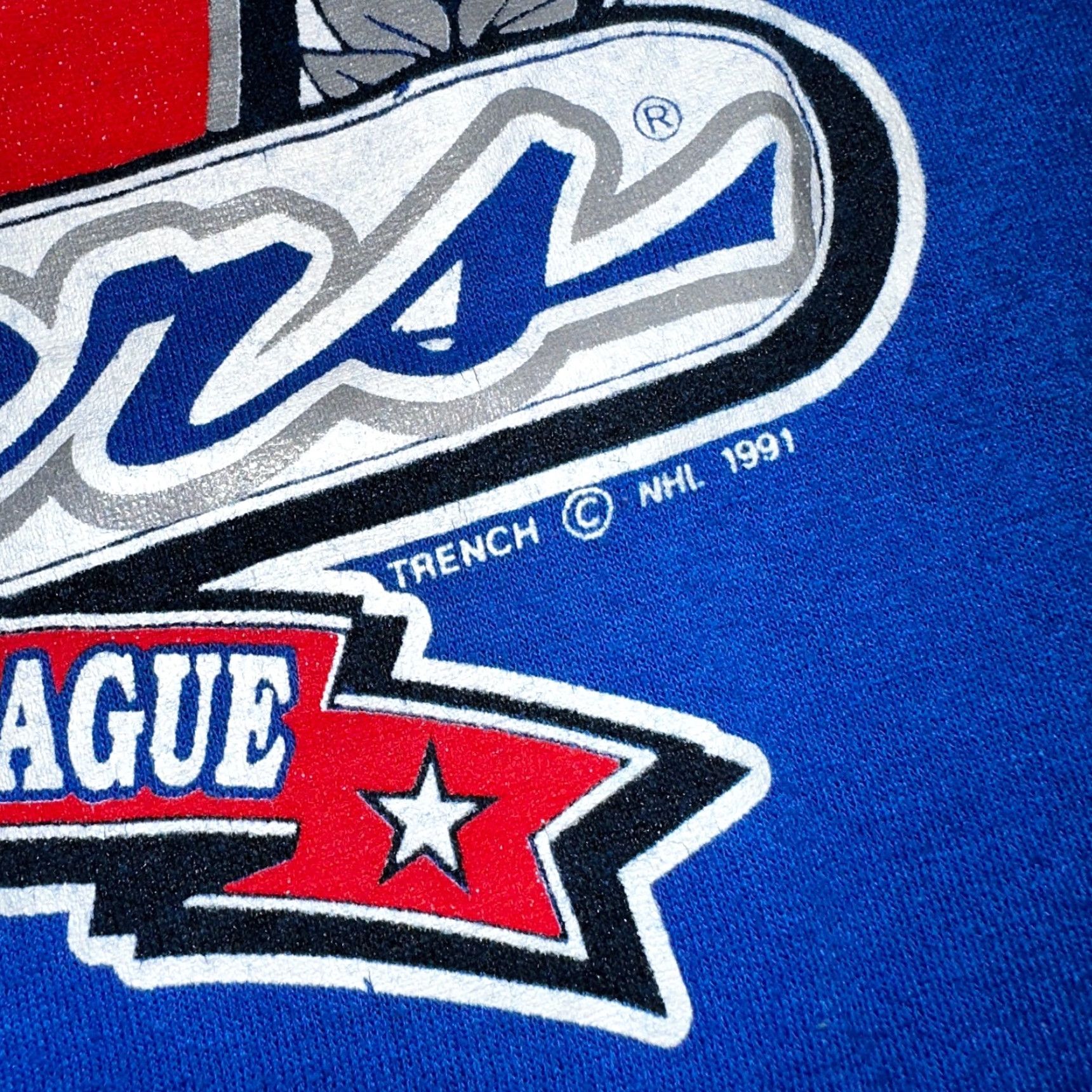 NHL VINTAGE New York Rangers VTG Sportswear T Shirt Mens L NHL Blue 90s Single Stitch Size US L / EU 52-54 / 3 - 6 Thumbnail
