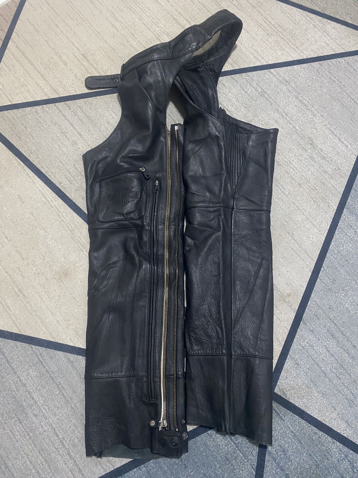 Genuine Leather × Harley Davidson Harley Davidson Men’s Deluxe Leather Chaps Small Black Size US 32 / EU 48 - 8 Thumbnail
