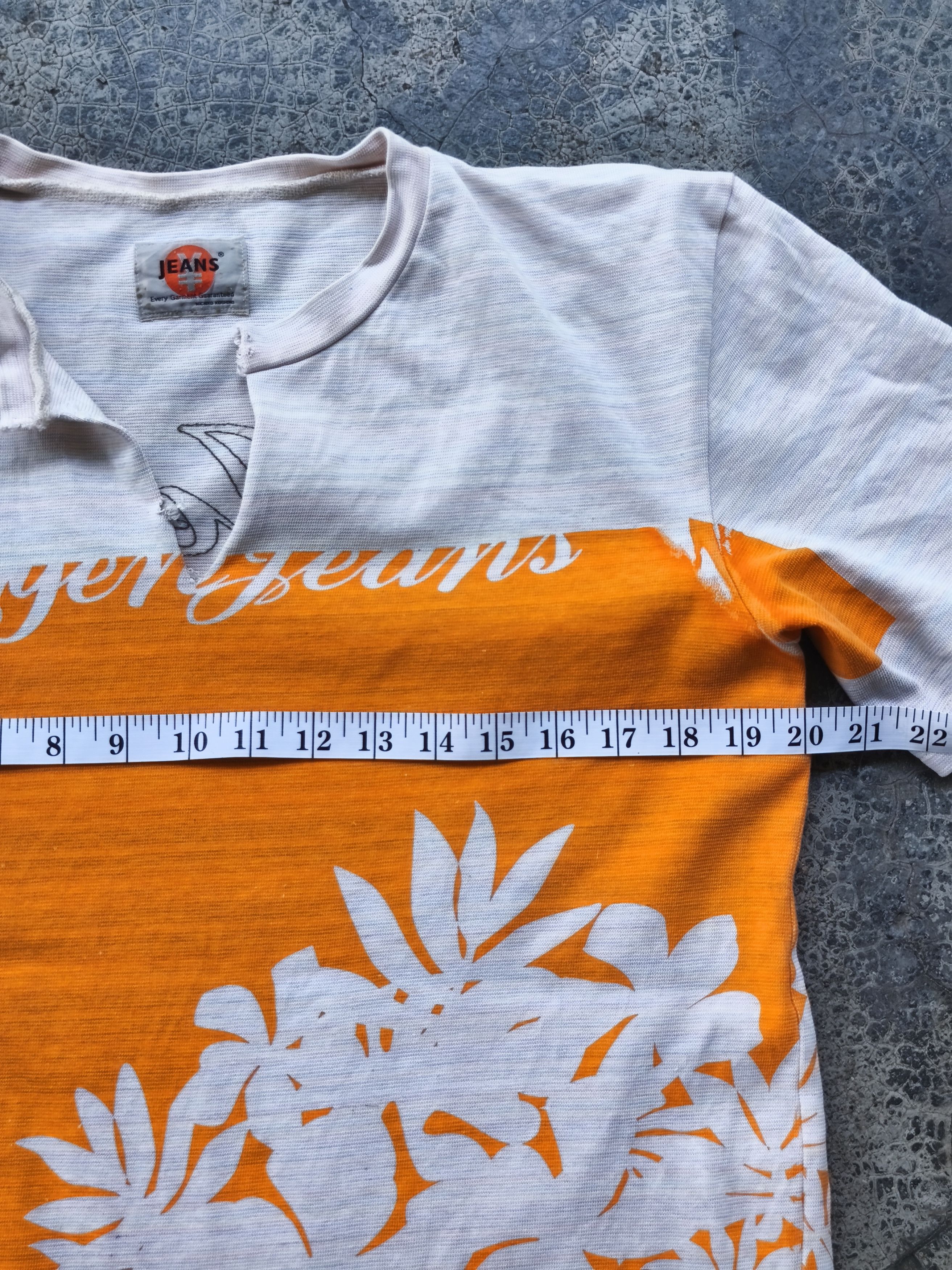 Michiko Koshino Vtg 90s Yen Jeans Michiko Koshino Distressed Orange Floral M Size US M / EU 48-50 / 2 - 11 Thumbnail