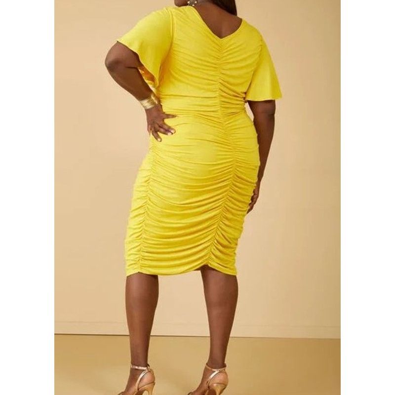 Other PLUS Size 34/36 Women’s Ruched Stretchy Bodycon Dress | NWT Size 4XL / US 24-26 - 3 Thumbnail