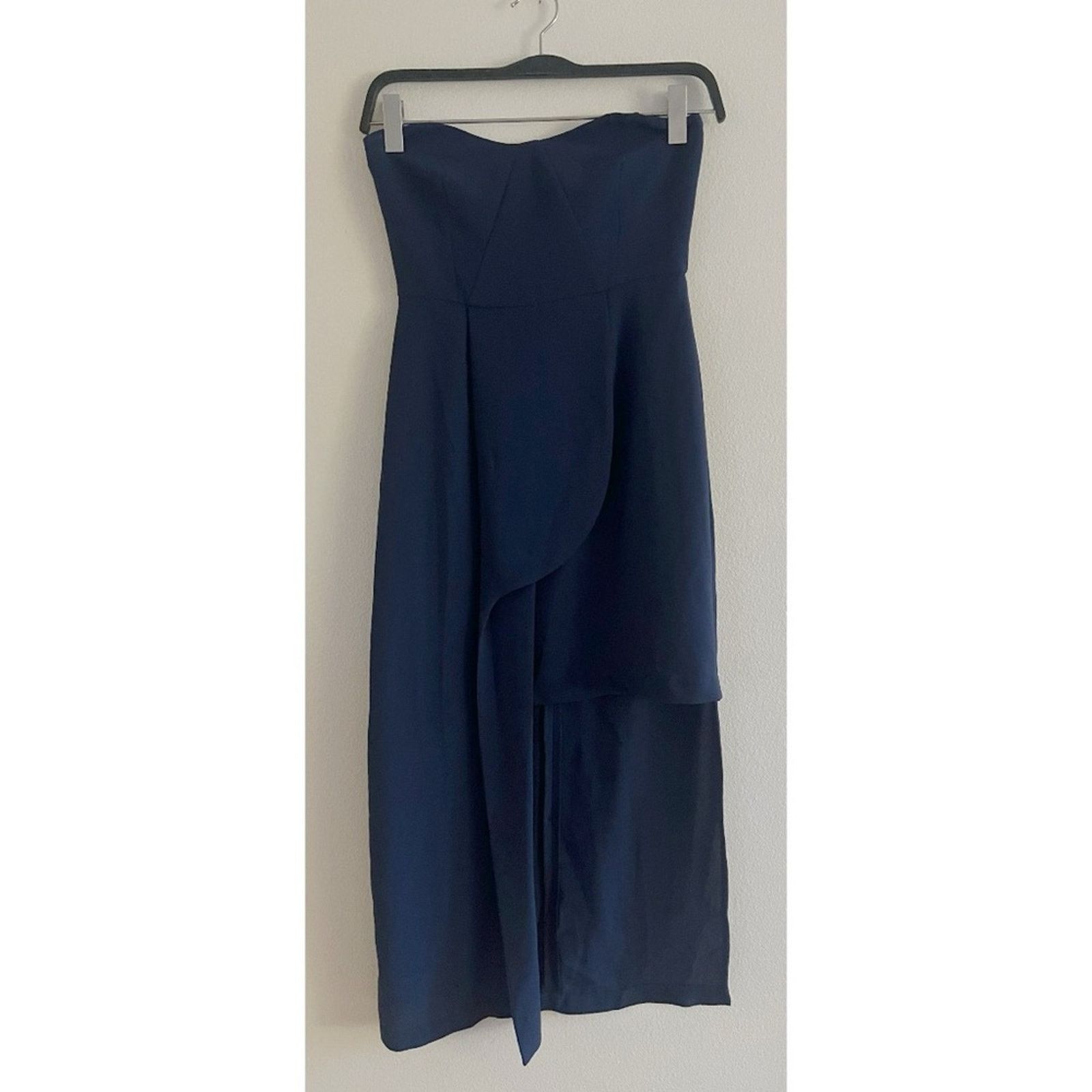ELLIATT NWT Elliatt Navy Blue Midi Asymmetrical Hem Dress Medium Size M / US 6-8 / IT 42-44 - 2 Thumbnail