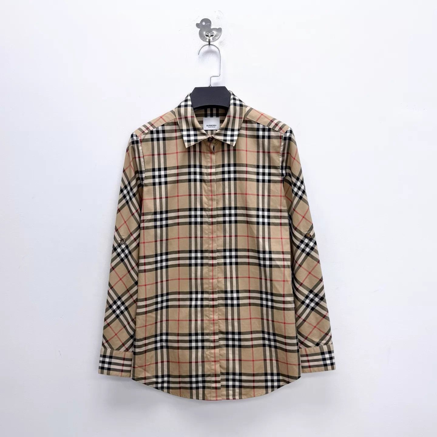 Burberry Burberry Khaki Red Stripe Diagonal Check Shacket UK6 99N Size XS / US 0-2 / IT 36-38 - 1 Thumbnail