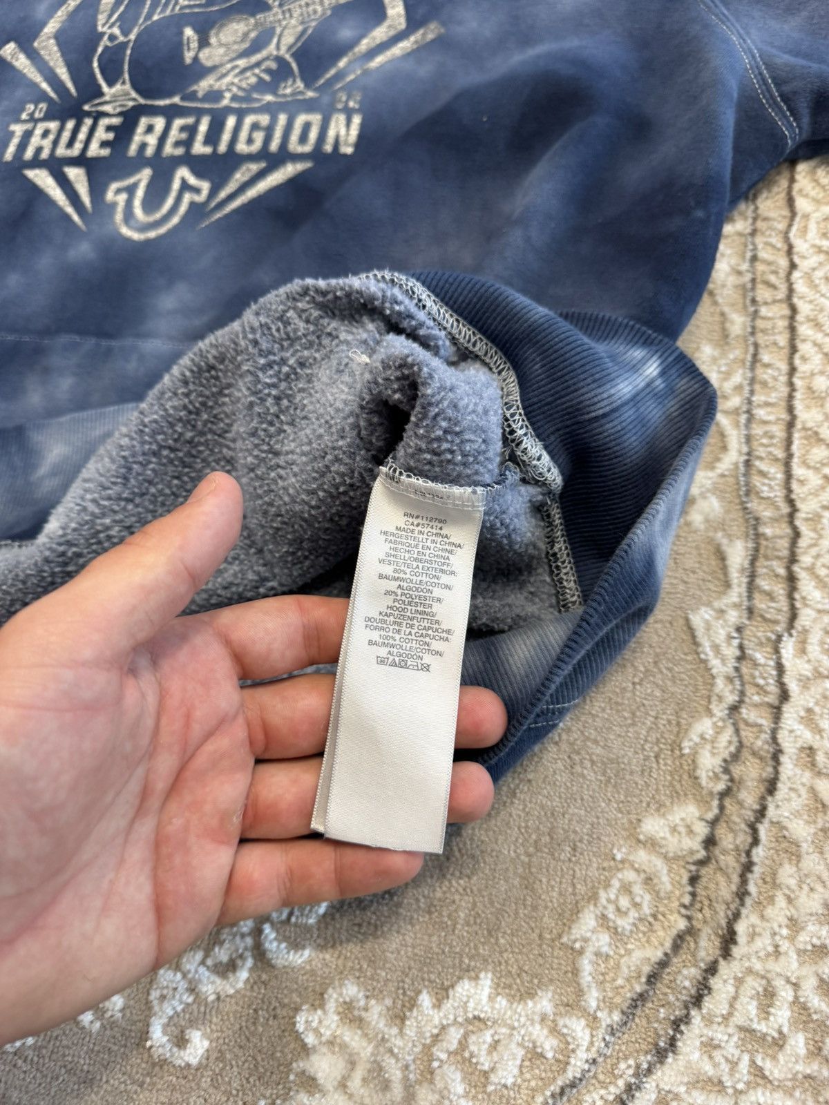True Religion True Religion Washed Hoodie Y2K Size US XXL / EU 58 / 5 - 6 Thumbnail