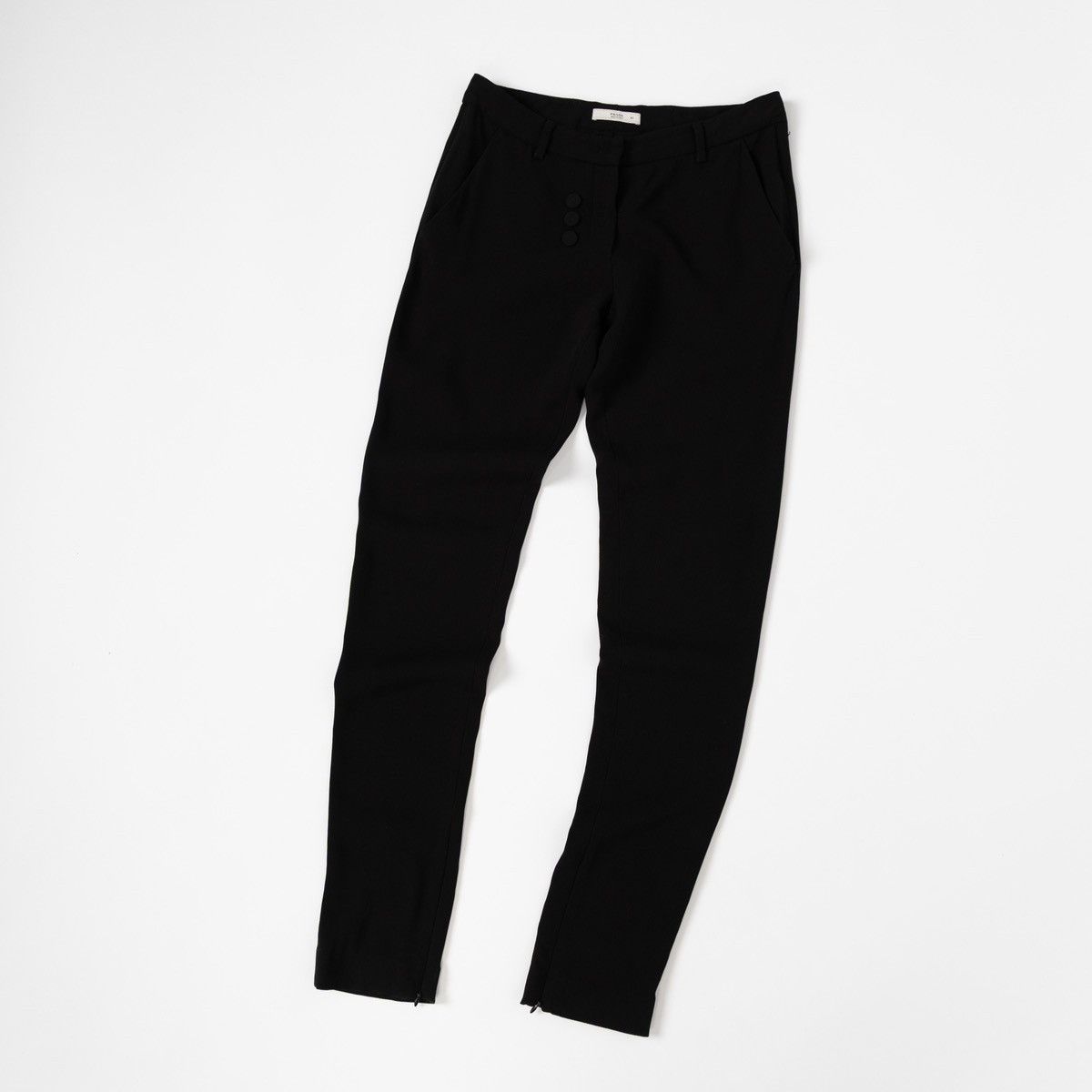 Prada Prada Womens Black Slim Trousers Italy Smart Casual Pants Size 28" / US 6 / IT 42 - 2 Thumbnail