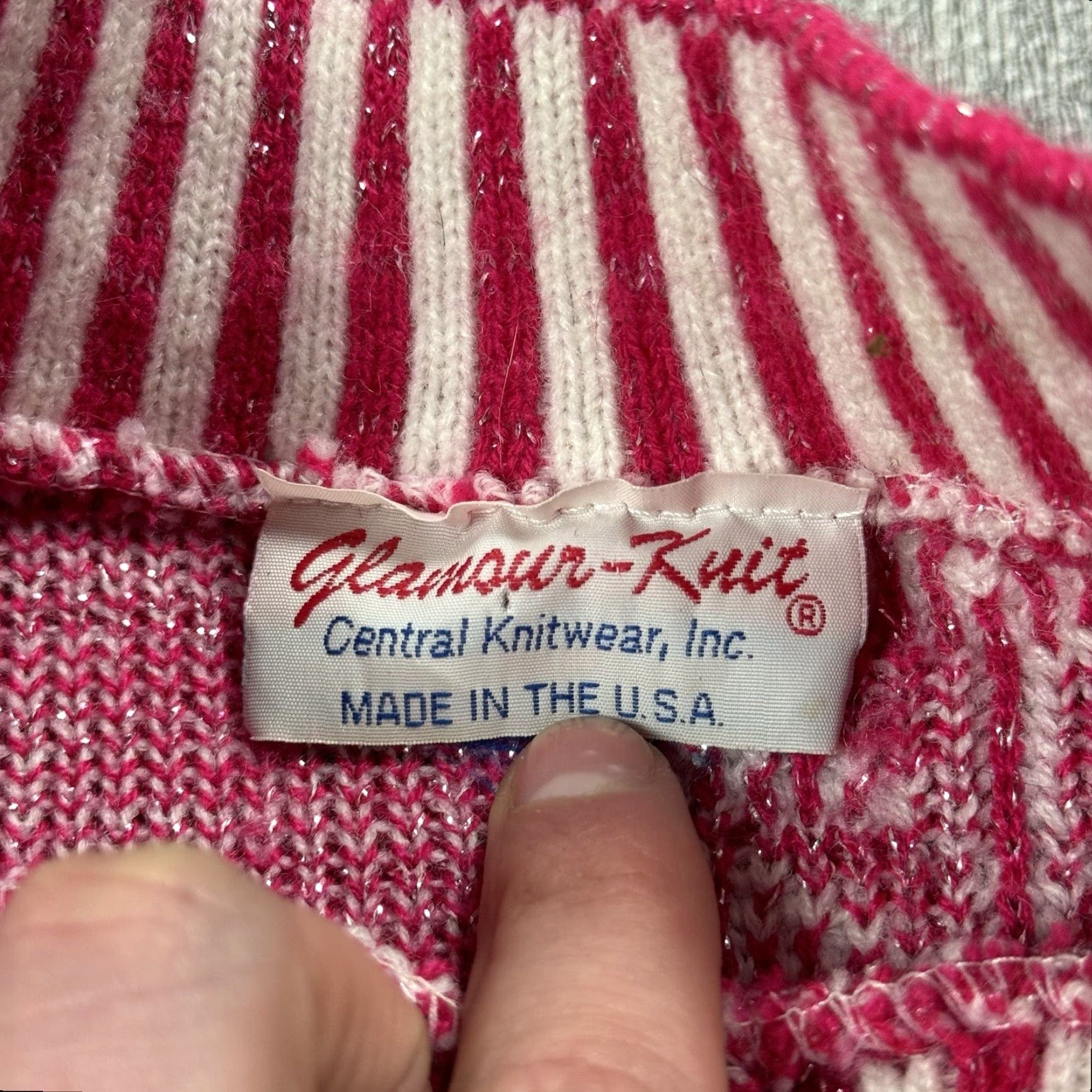 Vintage VINTAGE Glamour Knit Sweater 1980s Casual Knit OS Pink Metallic Floral Womens Size M / US 6-8 / IT 42-44 - 5 Thumbnail