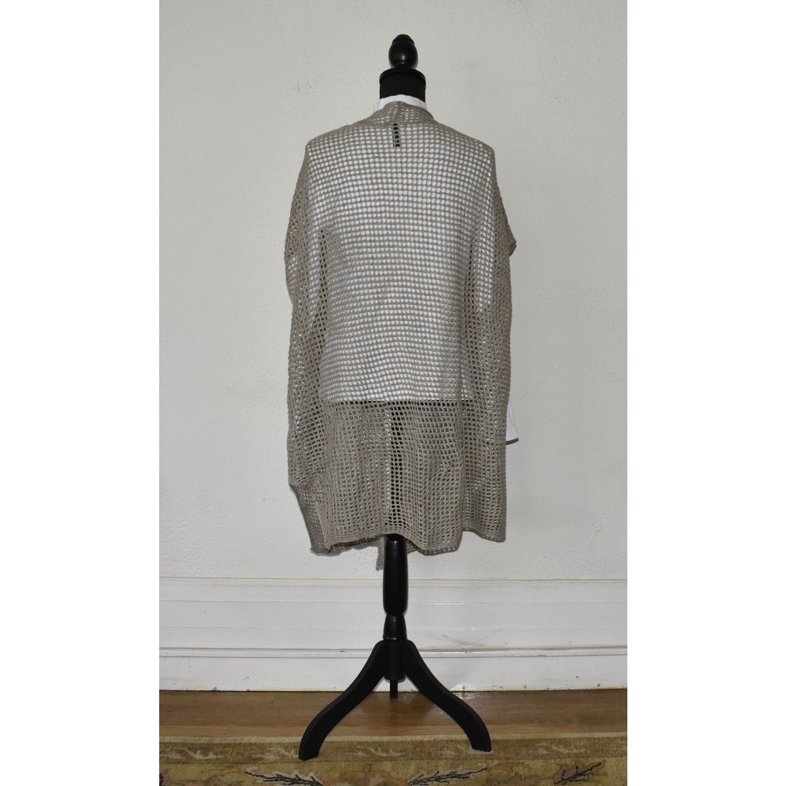 Eileen Fisher EILEEN FISHER Open Stitch Longline Linen Cardigan Sz S/M P/M Size S / US 4 / IT 40 - 5 Thumbnail