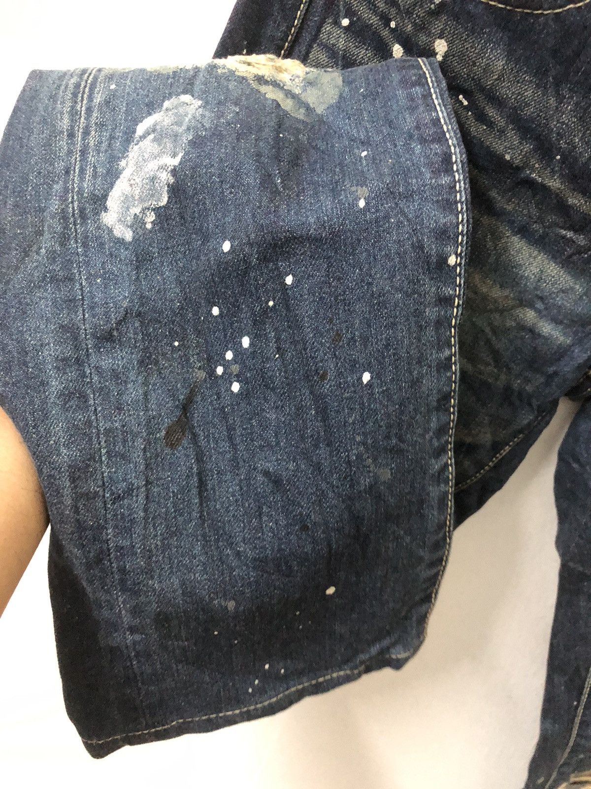 Japanese Brand × Vanquish Vanquish Destroyed Mud Wash Painted Jeans Size US 30 / EU 46 - 4 Thumbnail