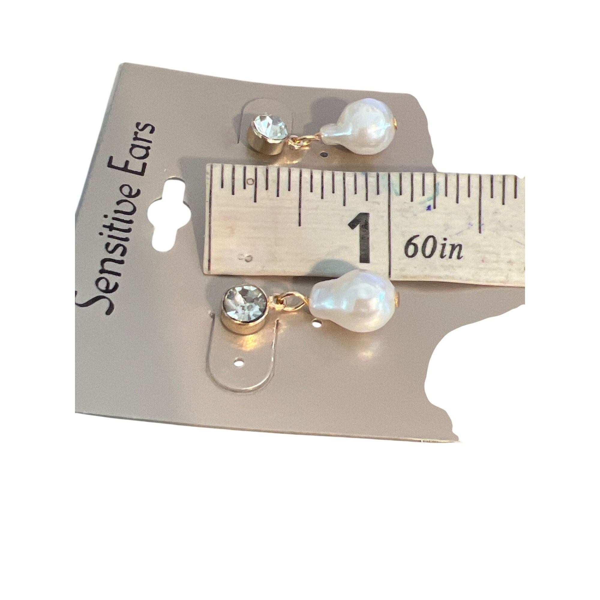 Other Gold Tone Hypoallergenic Earrings Crystal Stud Faux Pearl Dr Size ONE SIZE - 4 Thumbnail