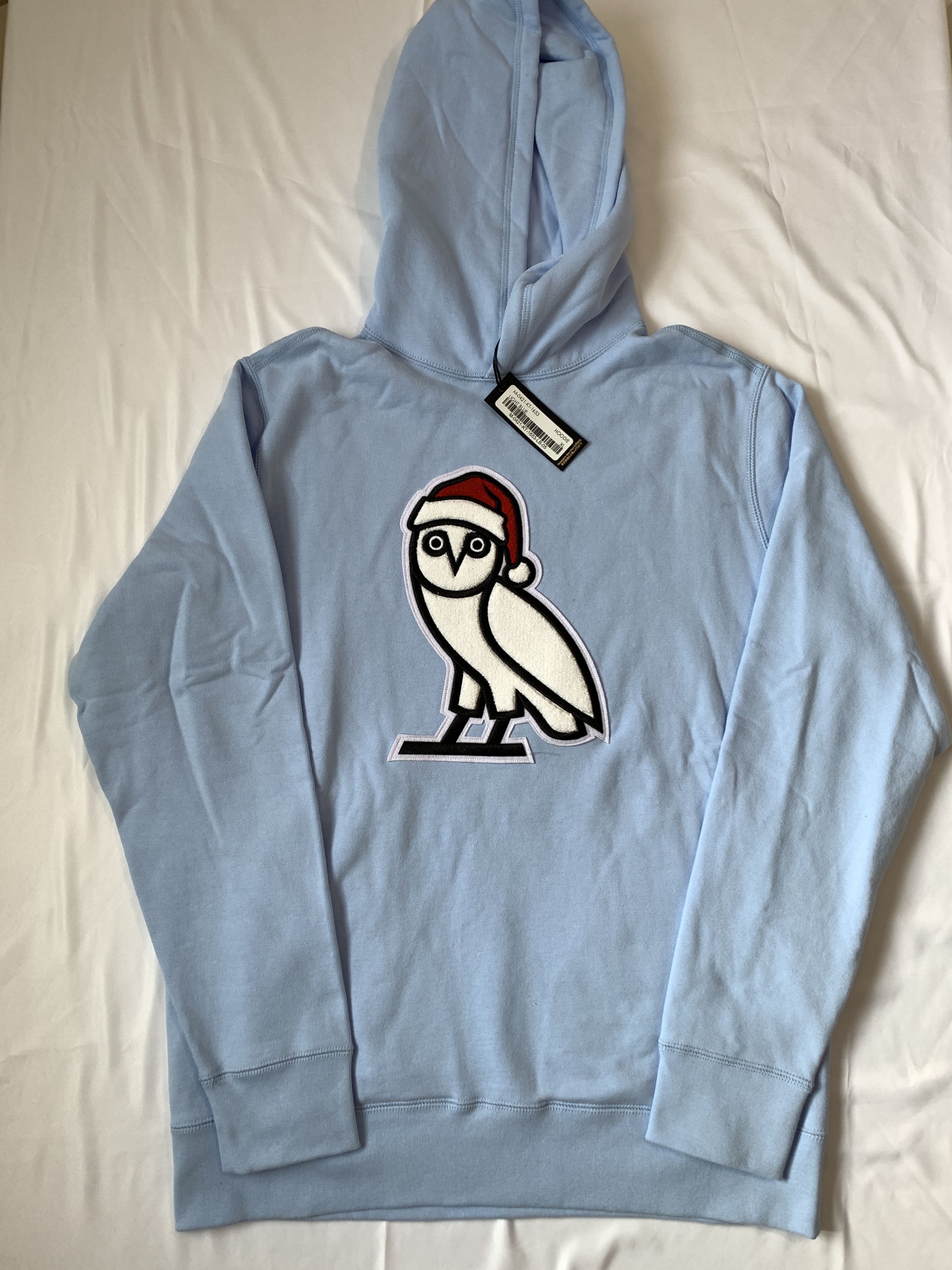 Drake Octobers Very Own OVO Holiday Santa OG Owl Hoodie Sky Blue Grailed
