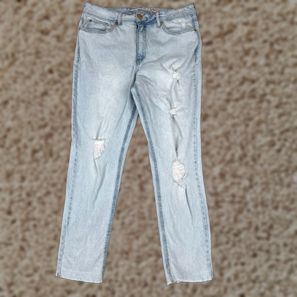 Vintage VINTAGE Seven7 Jeans Women Slim Blue Denim 14 Adult Regular 34x29 Distressed 5-Pocket Bootcut Jeans Womens Size 36" / US 14 / IT 50 - 1 Thumbnail