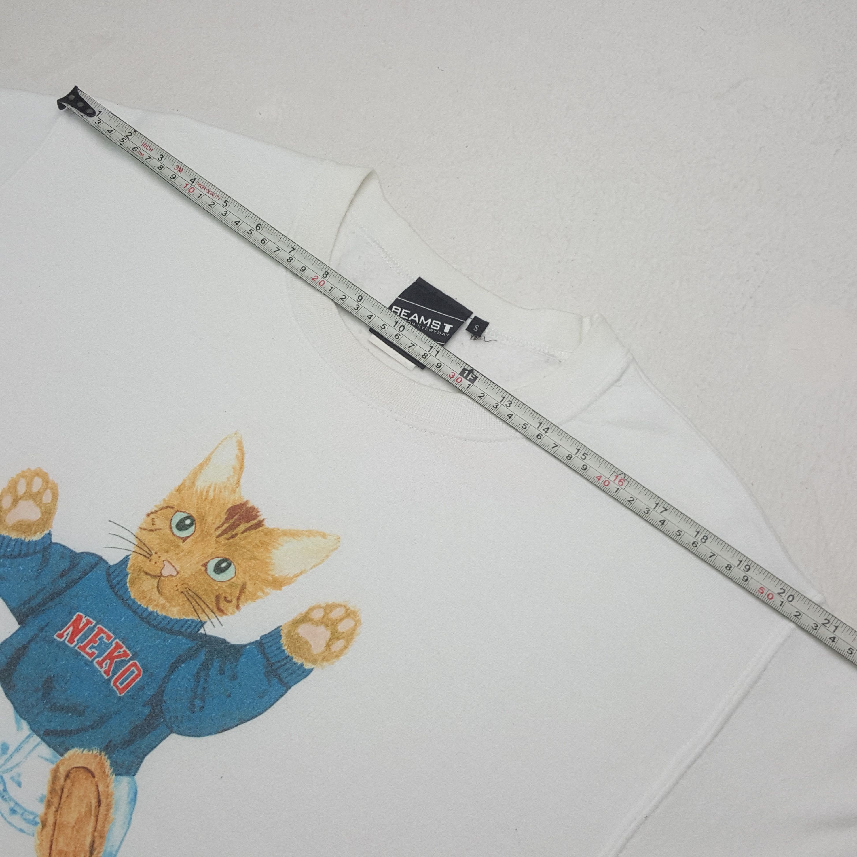 Beams Plus × Japanese Brand × Vintage Vintage Beams Neko Cat Sweatshirt Size US S / EU 44-46 / 1 - 7 Thumbnail