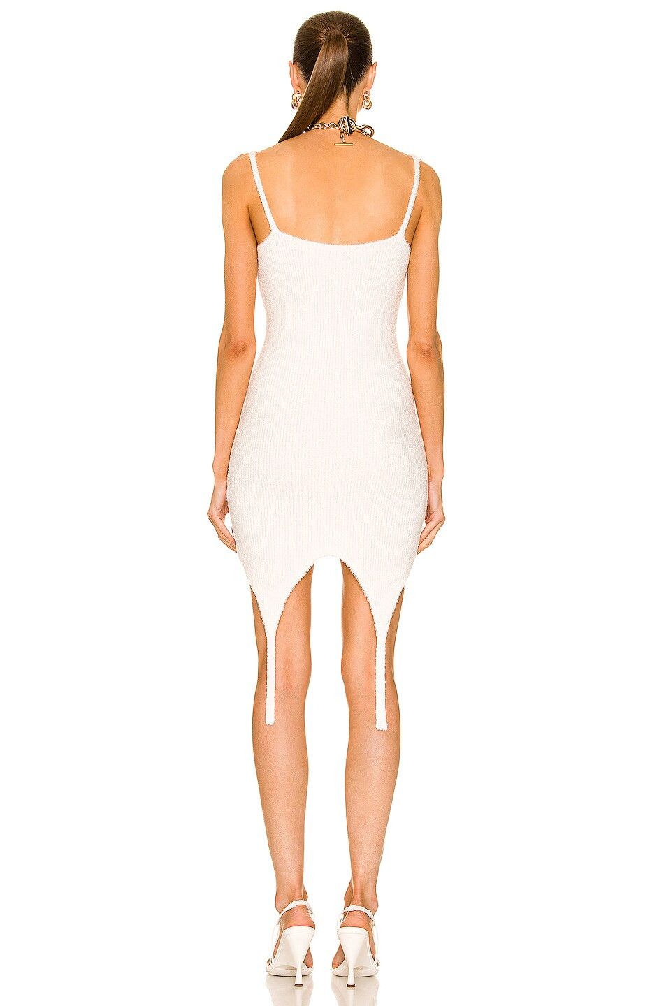 Balmain o1y0525 Midi Dress in Off-White Size XS / US 0-2 / IT 36-38 - 3 Thumbnail