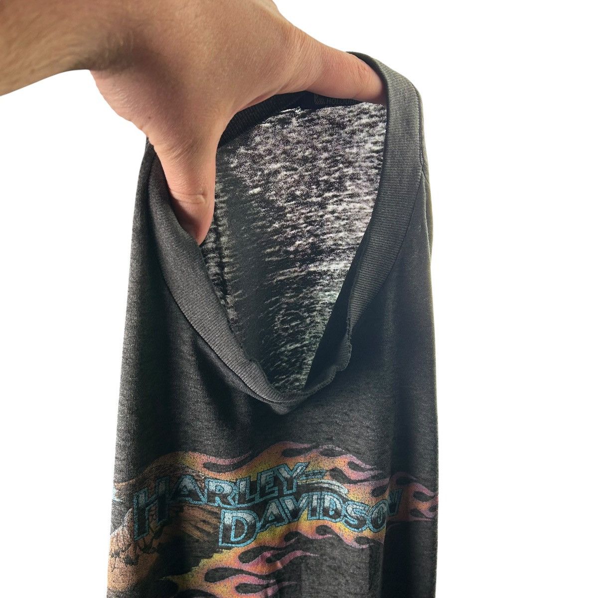 Harley Davidson Vintage 80s Thrashed Harley Davidson Cut Off Tee Size US XL / EU 56 / 4 - 4 Thumbnail