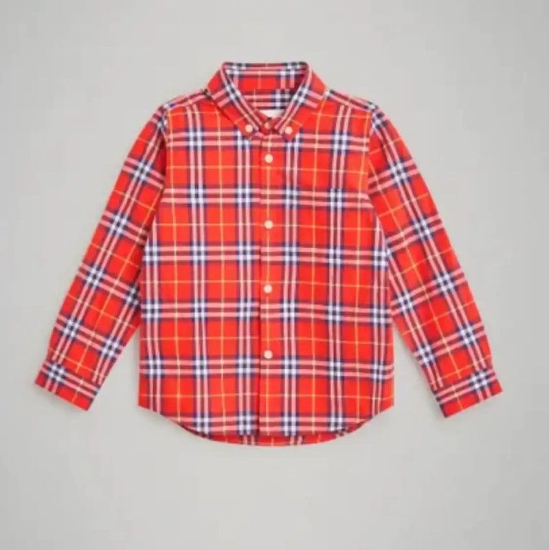 Burberry Burberry Red Check Cotton Women's Shirt Size XS / US 0-2 / IT 36-38 - 1 Thumbnail