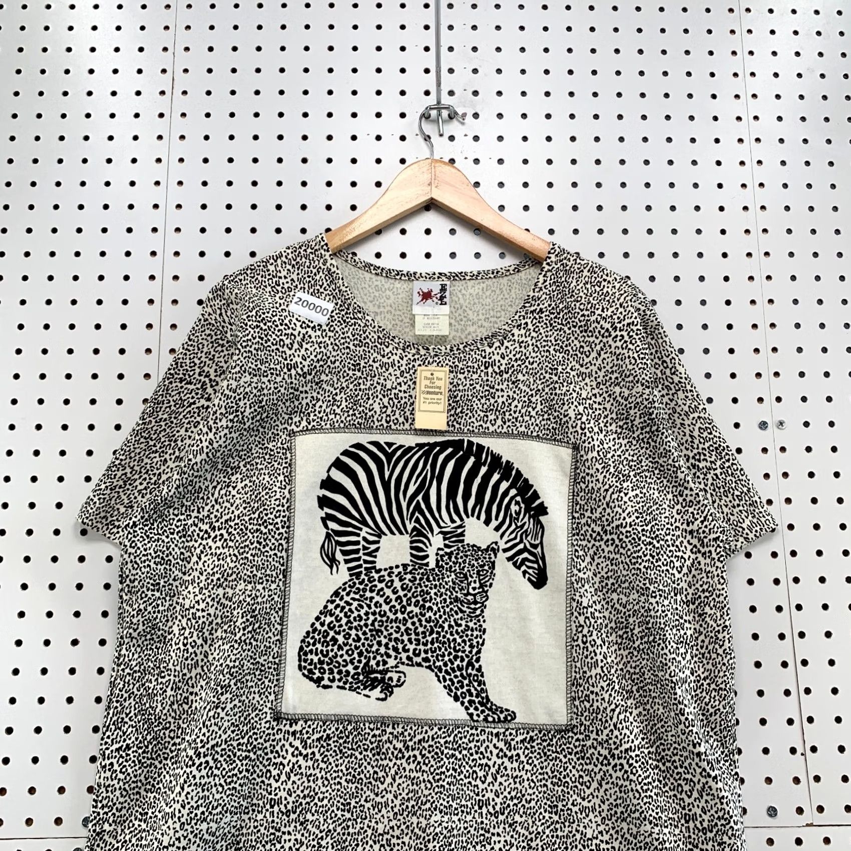 Vintage VINTAGE Zebra Shirt Large Black White Leopard Graphic AOP Men NEW NWT 23x30 Size US L / EU 52-54 / 3 - 6 Thumbnail