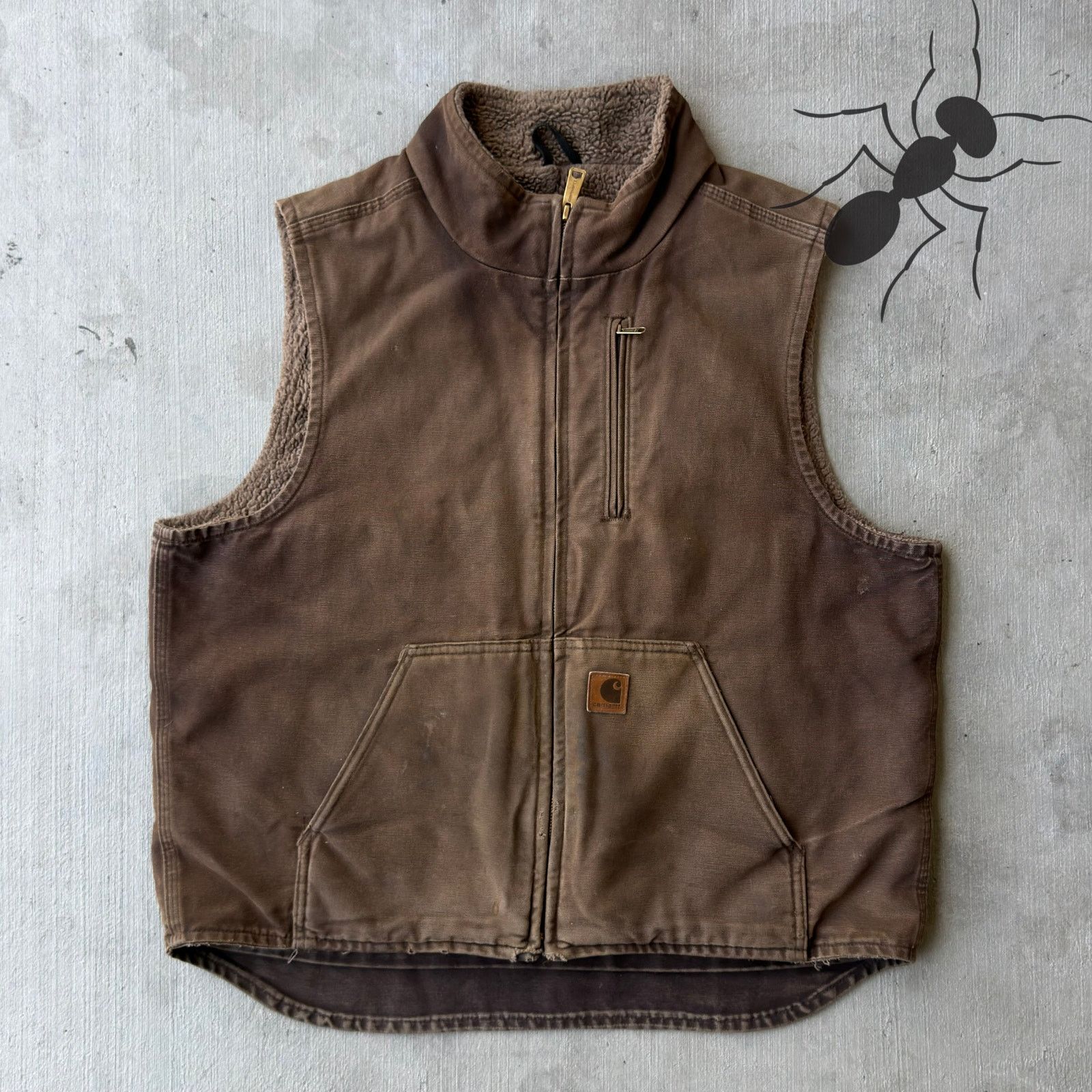 Carhartt V33 DKB faded brown work wear vest