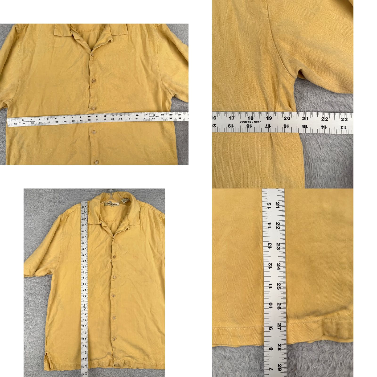 Tommy Bahama Tommy Bahama Shirt Men Large Yellow Button Silk Rayon Short Sleeve READ Size US L / EU 52-54 / 3 - 8 Thumbnail