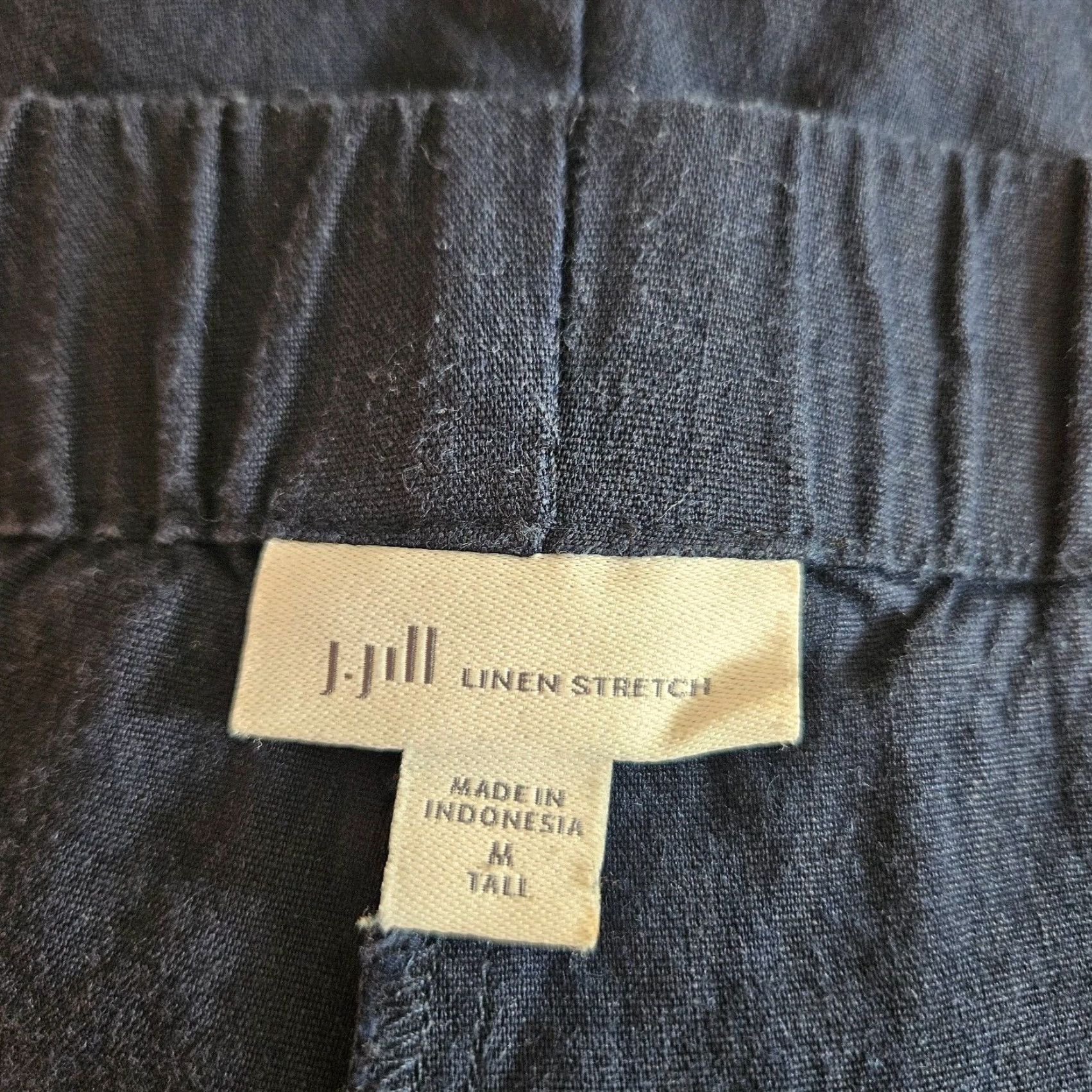J. Jill VINTAGE J Jill Womens Linen Stretch Crop Pants Sz M Tall Blue Side Zip Mid Rise Size 32" / US 10 / IT 46 - 8 Thumbnail