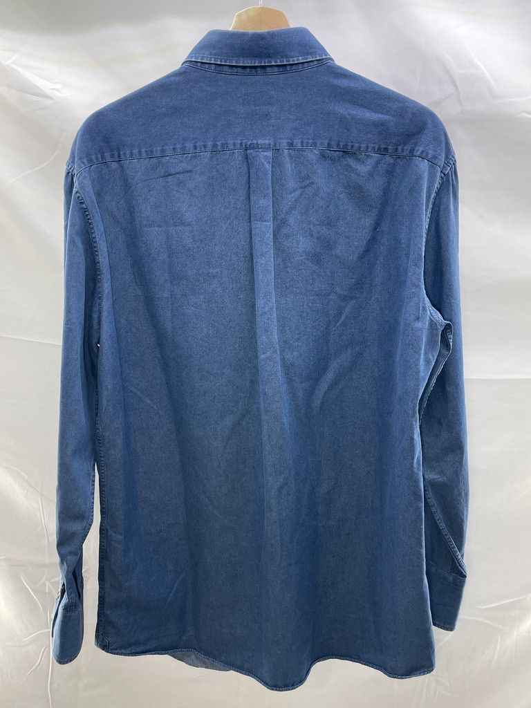Brunello Cucinelli BRUNELLO CUCINELLI Basic Fit Distressed Denim Cotton Shirt Size US L / EU 52-54 / 3 - 8 Thumbnail