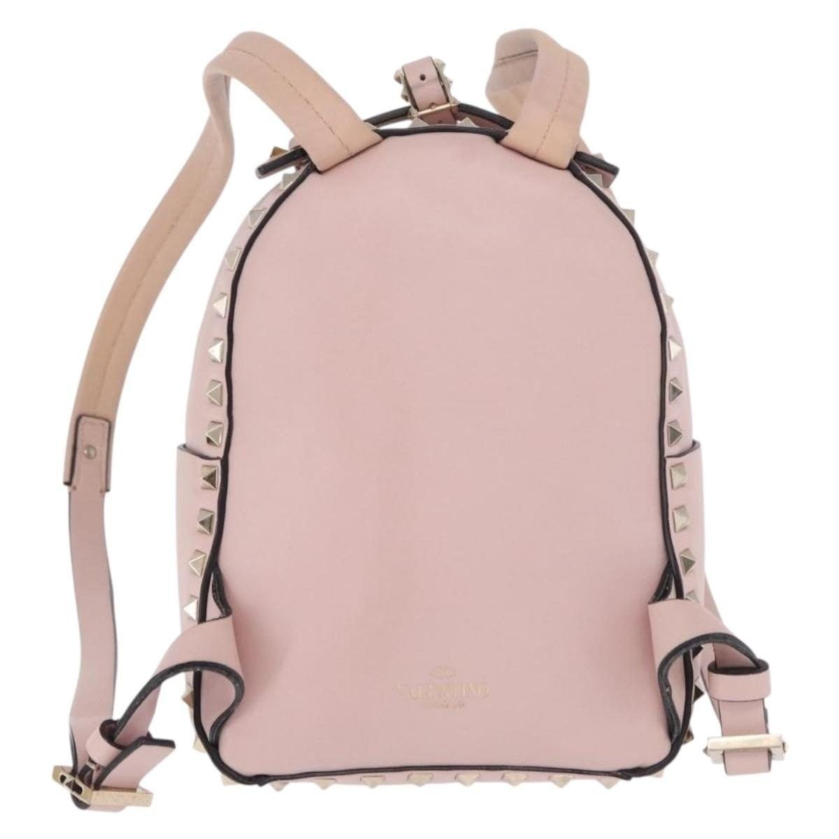 Valentino Valentino Leather Studs Backpack Pink Size ONE SIZE - 2 Thumbnail