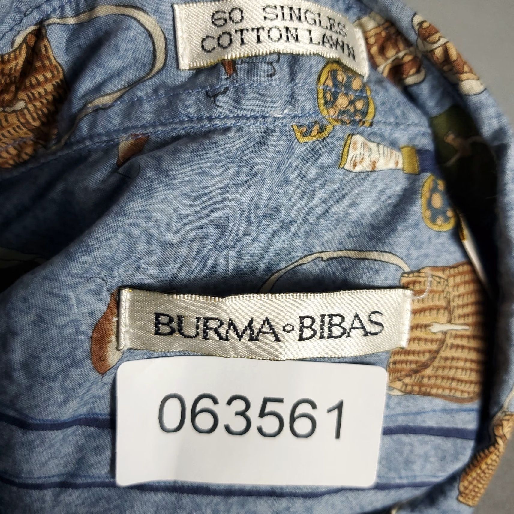 Vintage Burma Bibas Shirt Mens Large Blue Button-Up Short Sleeve Cotton Geometric Pattern Casual Regular Fit Mens Size US L / EU 52-54 / 3 - 6 Thumbnail