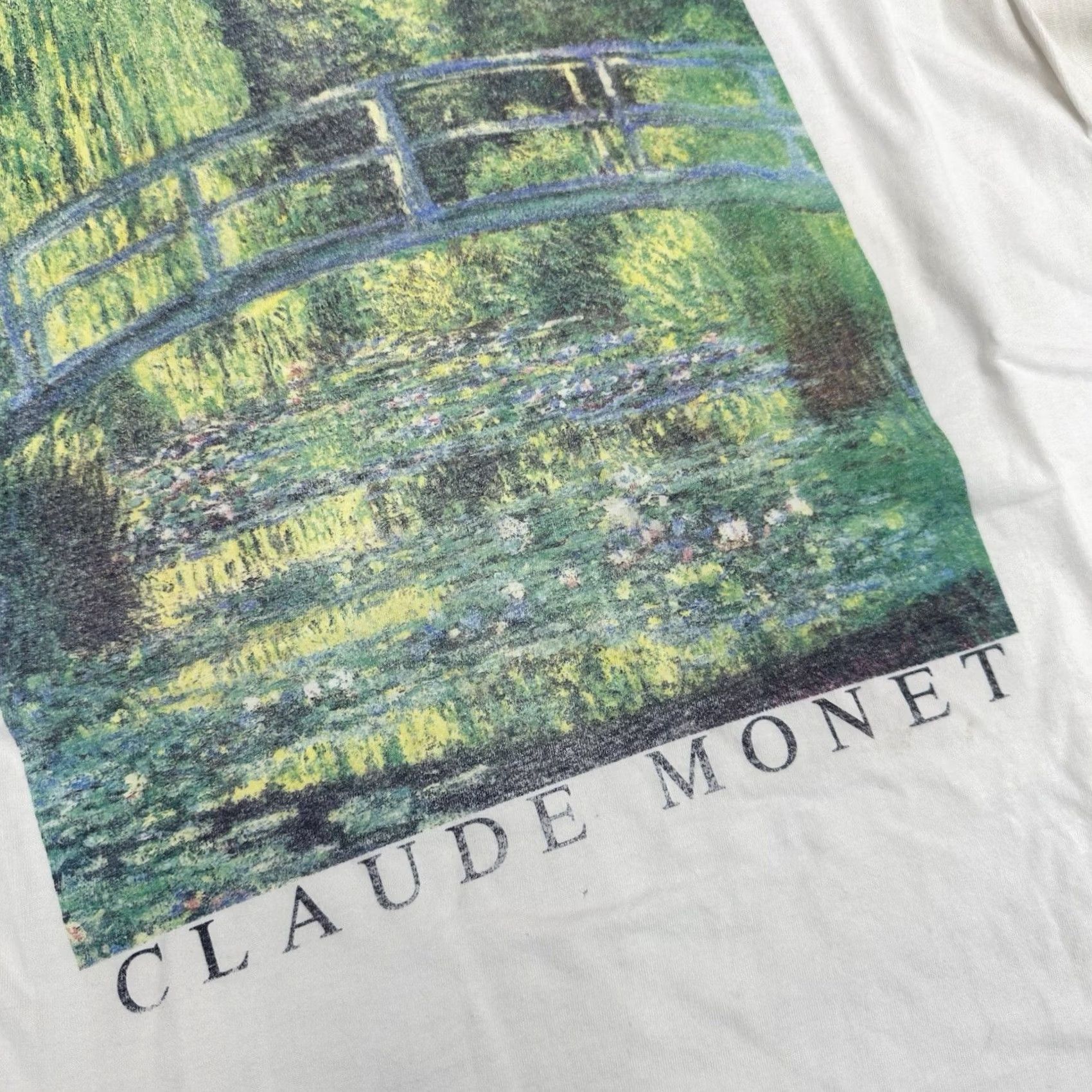 Vintage VINTAGE Claude Monet T Shirt Medium 90s White Men Art Shirt Black? Size US M / EU 48-50 / 2 - 3 Thumbnail
