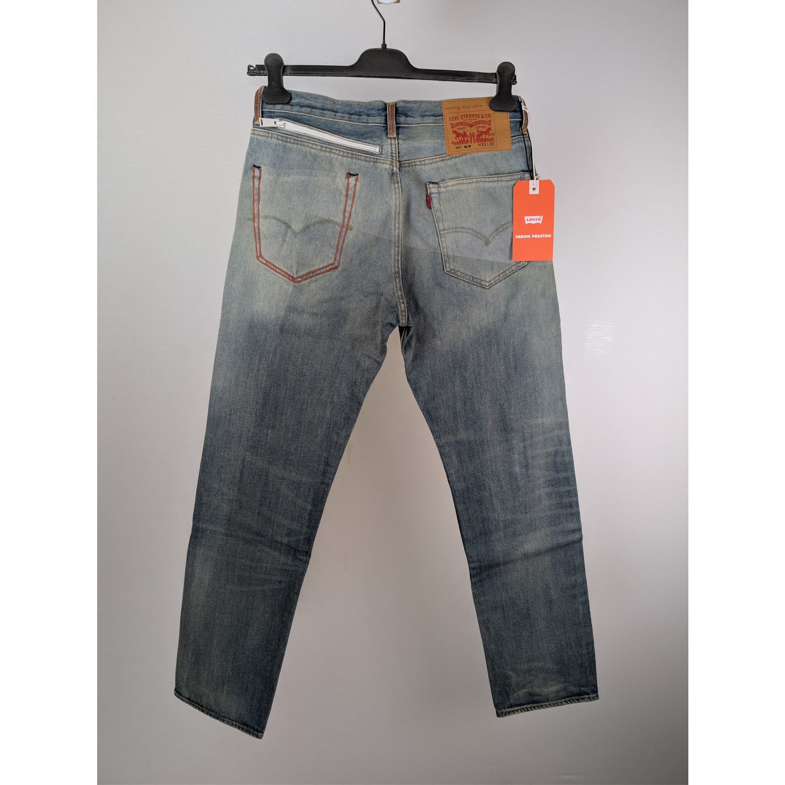 Heron Preston o1rshd1 Levi's 501 Vintage Wash Denim Jeans in Blue Size US 34 / EU 50 - 11 Thumbnail
