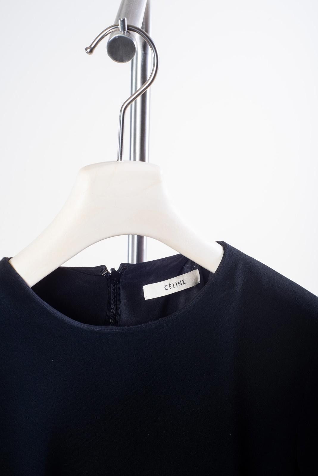 Celine Celine Black Long Sleeve Mini Dress Size XS / US 0-2 / IT 36-38 - 3 Thumbnail