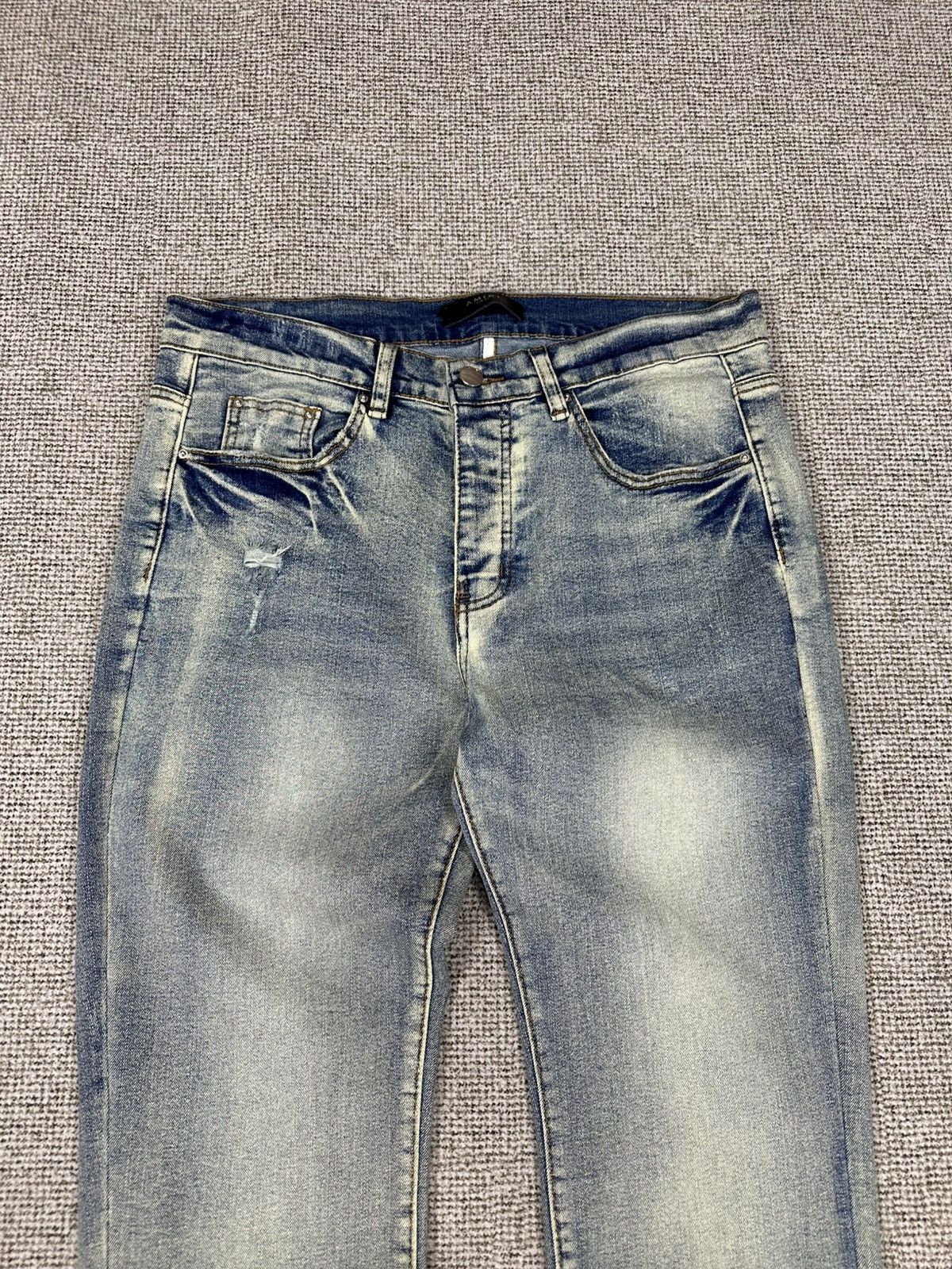 Amiri MX1 Light Blue Mineral Wash Denim W32 D763