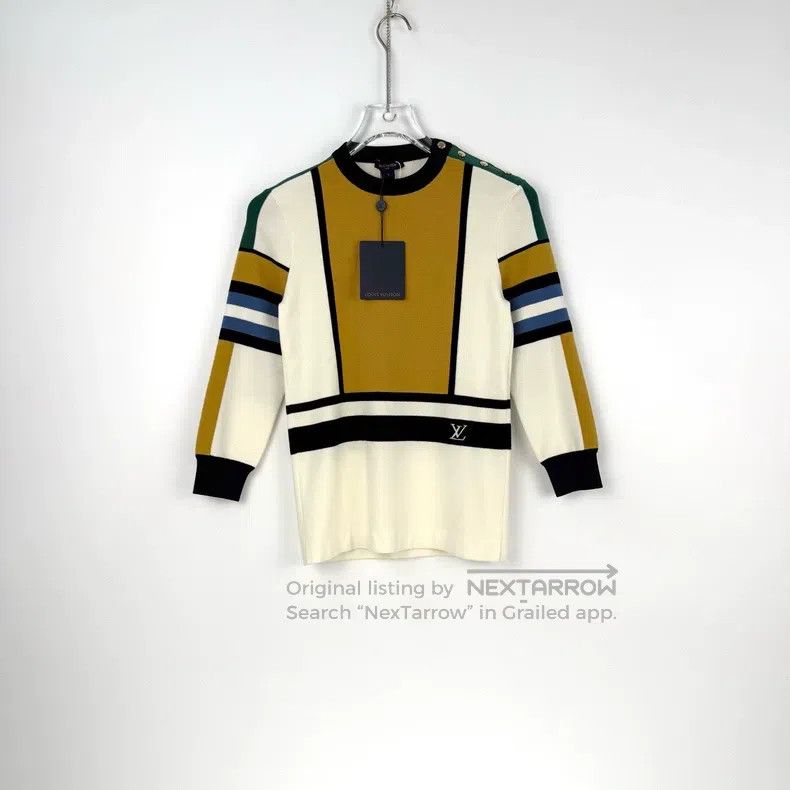 Louis Vuitton Louis Vuitton Color-block gold-button wool and silk-blend Size S / US 4 / IT 40 - 3 Thumbnail