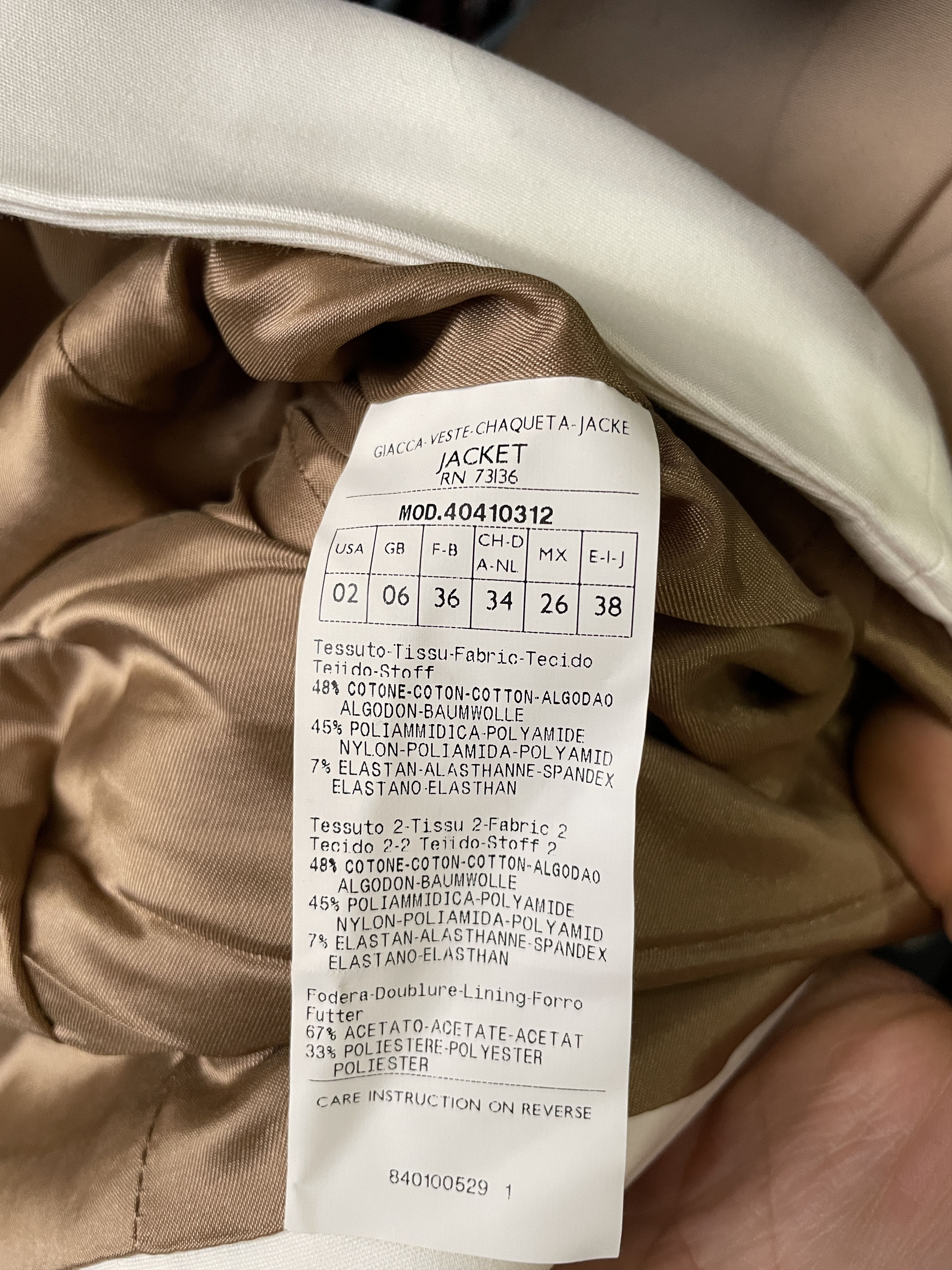 MAX&Co. Max & Co. Max Mara Womens Collarless Cotton Blend Blazer Size XS / US 0-2 / IT 36-38 - 8 Thumbnail