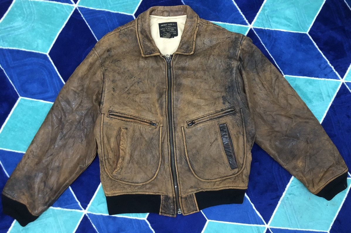 Avirex AVIREX 1980s Vintage Short Leather Bomber Flight JacketBrown Size US M / EU 48-50 / 2 - 1 Thumbnail
