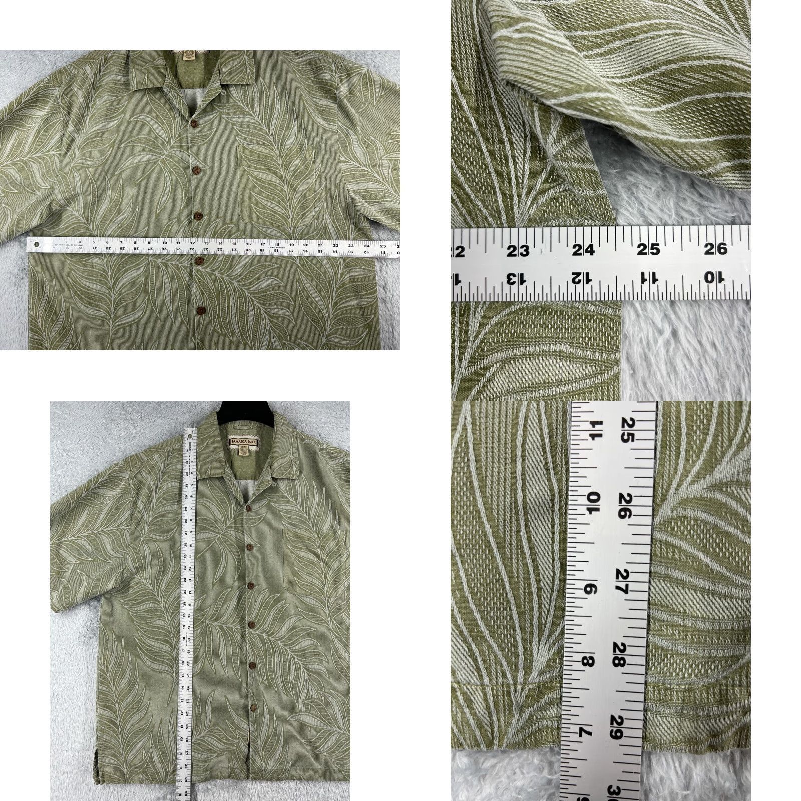 Vintage VINTAGE Jamaica Jaxx Shirt Button-Up XL Green Floral Silk Hawaiian Casual Mens Size US XL / EU 56 / 4 - 8 Thumbnail