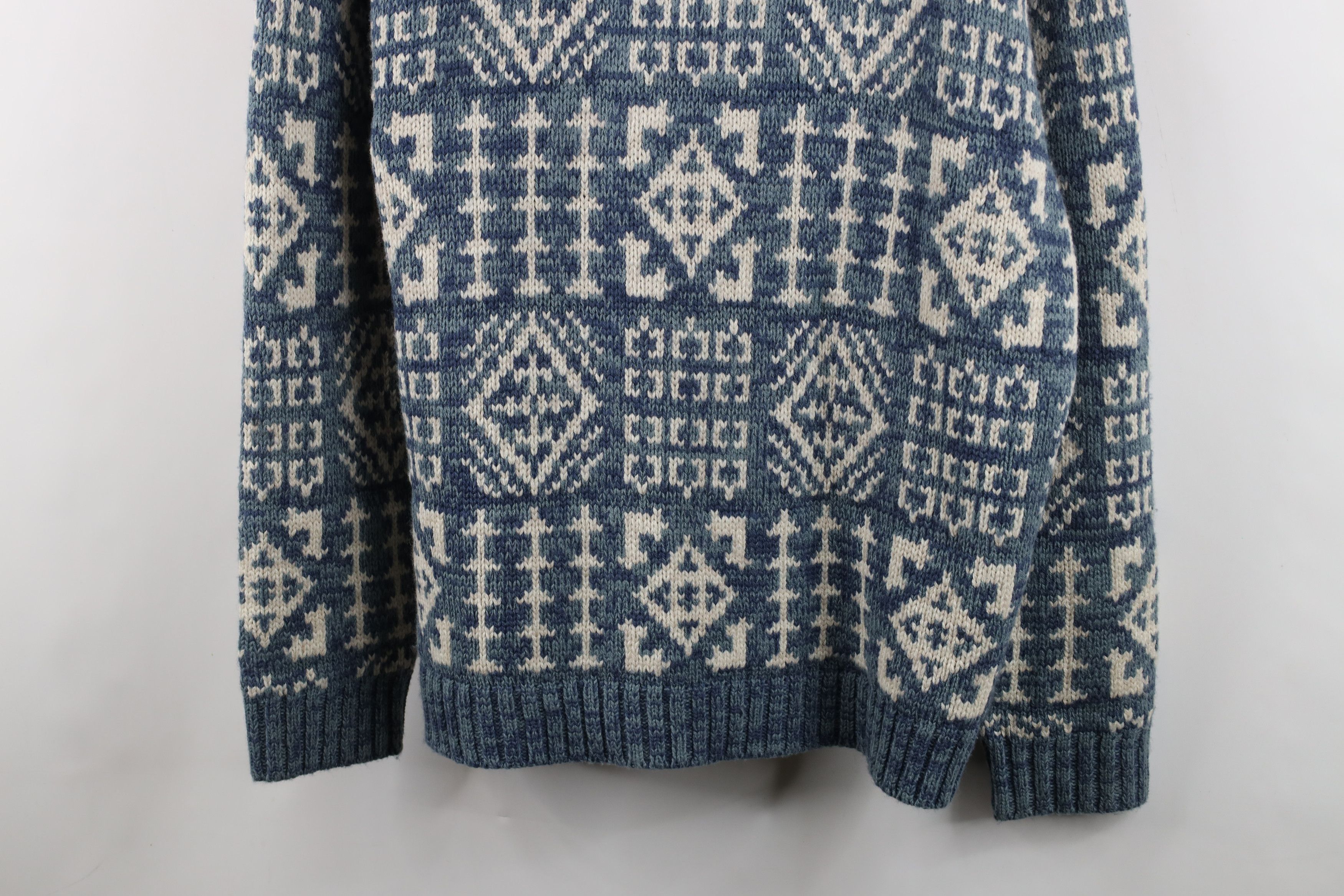 Vintage Vintage 90s Streetwear Knit Fair Isle Mock Neck Sweater Size US XL / EU 56 / 4 - 3 Thumbnail