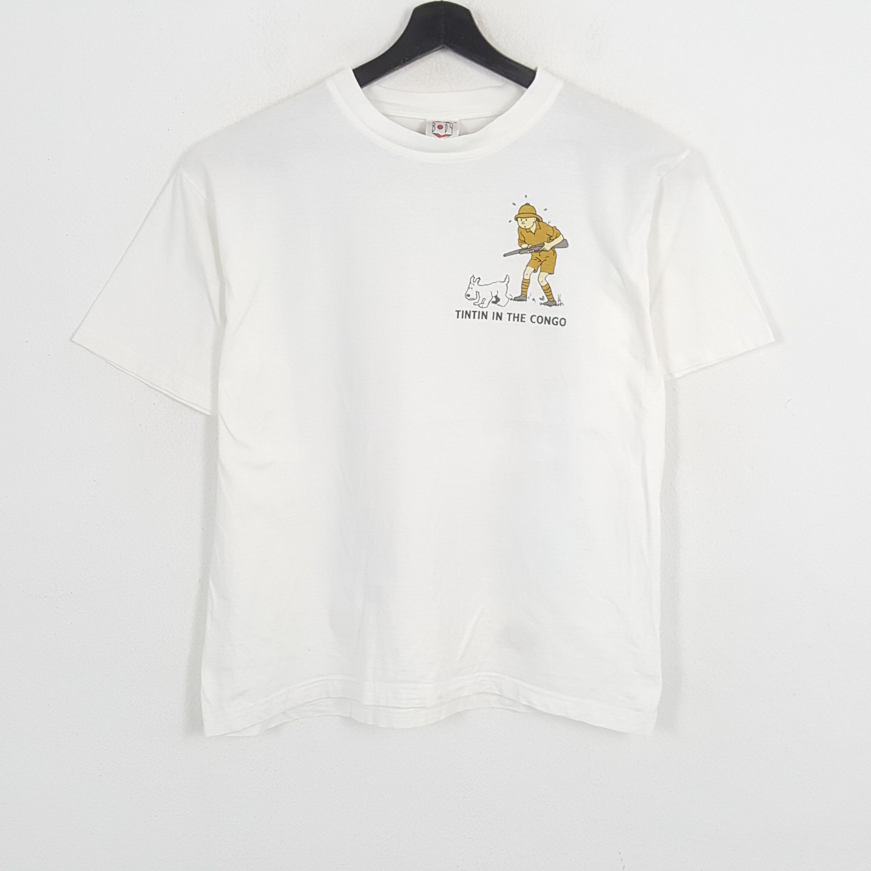 Vintage TINTIN IN THE CONGO Cartoon Streetwear Tshirt Size US L / EU 52-54 / 3 - 3 Thumbnail