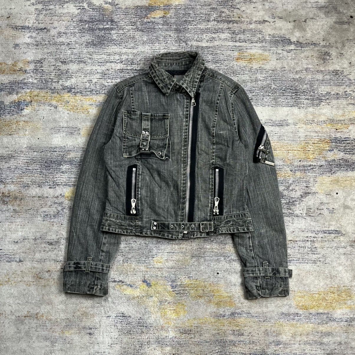 Japanese Brand × Le Grande Bleu (L.G.B.) × Tornado Mart Biscote cropped bondage biker denim jacket Size M / US 6-8 / IT 42-44 - 1 Thumbnail
