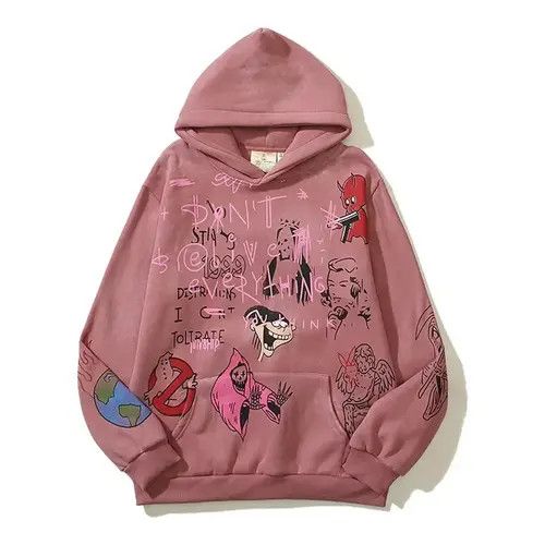 VIBE Hip Hop Graffiti Print Loose Casual XL Hooded Sweatshirt Size US XL / EU 56 / 4 - 1 Thumbnail