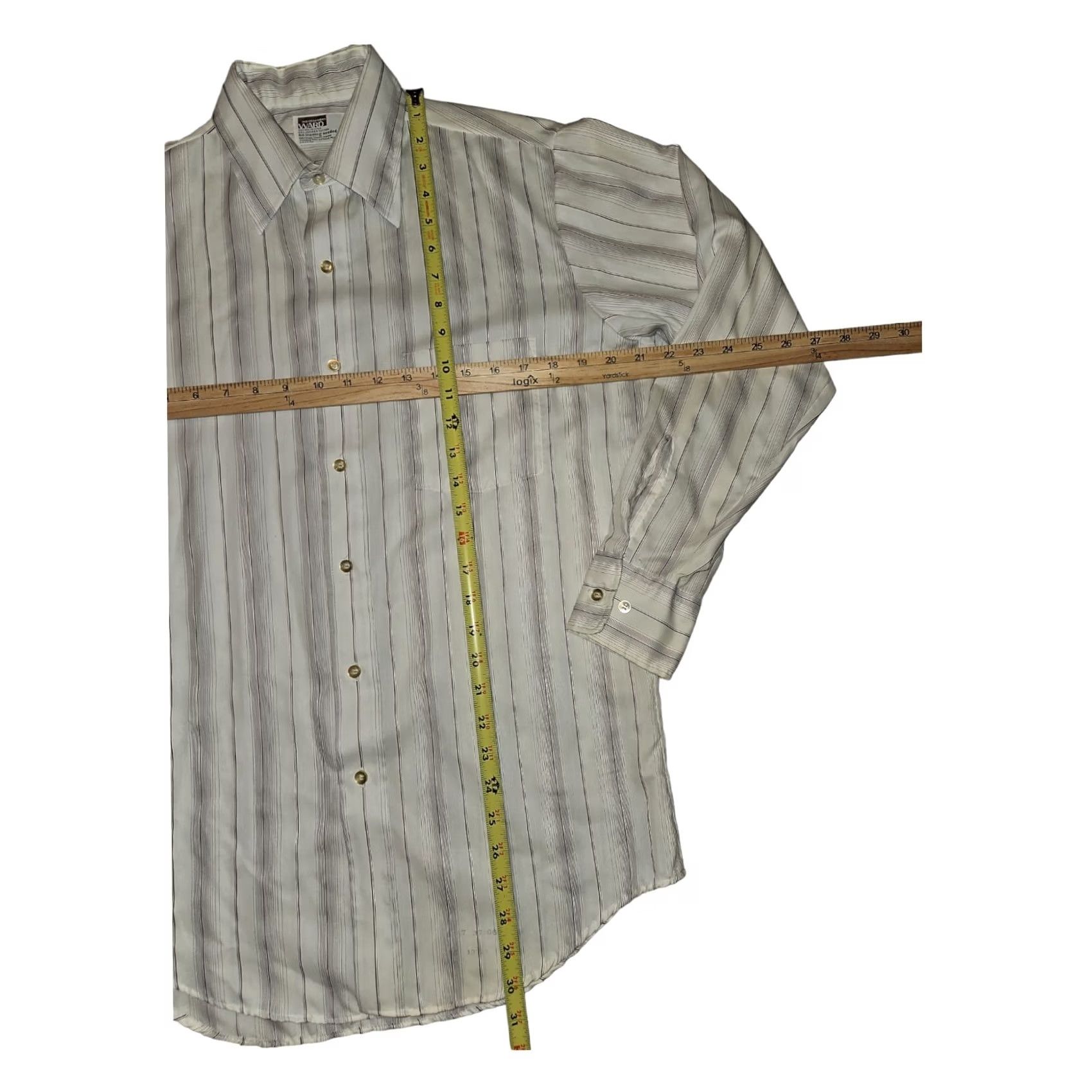 Vintage VINTAGE Montgomery Ward Button-Up Shirt 32/33 Mens White Brown Stripes 80s Dad Classic Casual Workwear Size US XS / EU 42 / 0 - 3 Thumbnail
