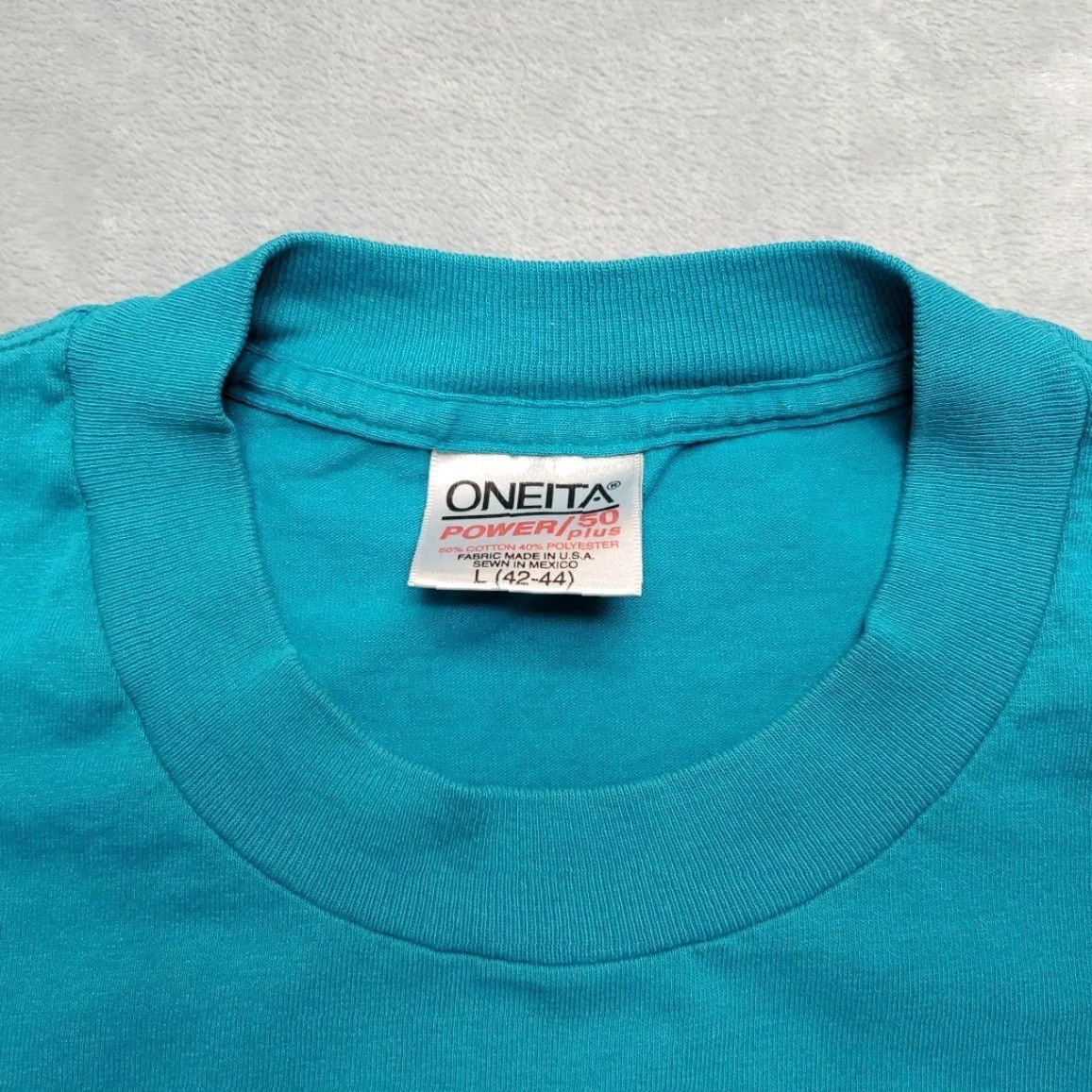 Vintage VINTAGE Oneita T Shirt L Lolo Forest superior St Regis MT 90s Single Stitch Fire Bison Mens L Green Solid Crew Neck Cotton Blend Jersey Graphic Print Size US L / EU 52-54 / 3 - 4 Thumbnail