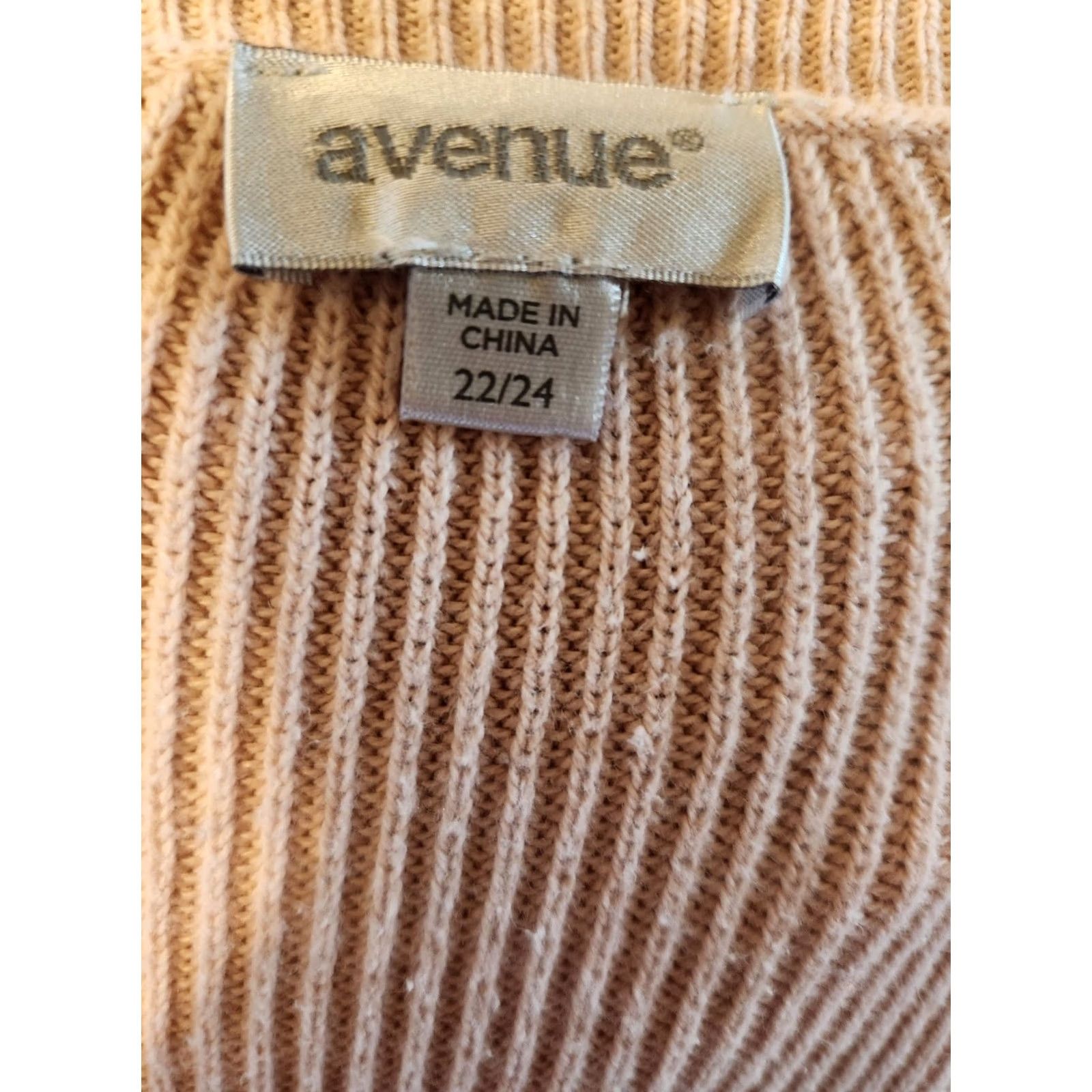 Avenue VINTAGE None Avenue Sweater Shirt Womens 2X Pink Cable-Knit Ribbed V-Neck Long Sleeve Pullover Casual Plus Size Size XXL / US 16-18 / IT 52-54 - 6 Thumbnail